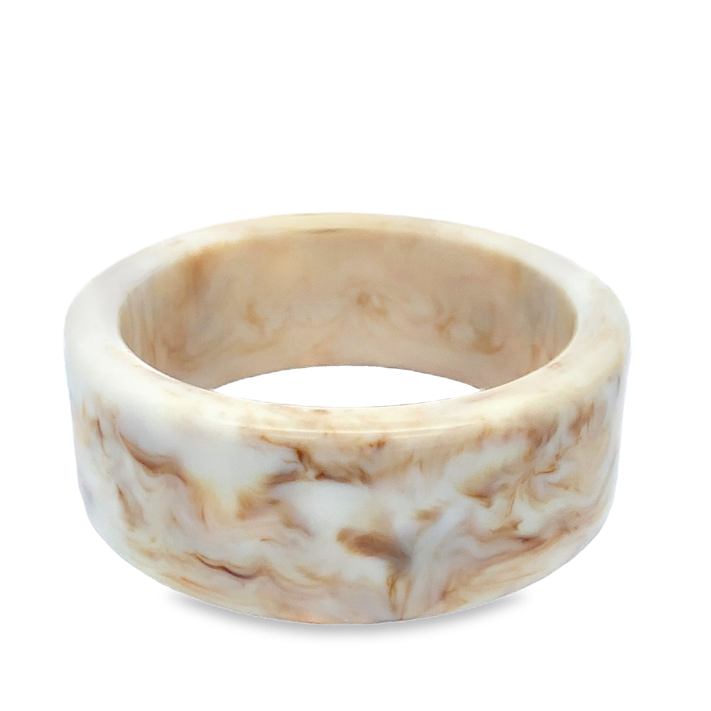 Pierścionek z obrączką bez metalu w marmurkowym wzorze
