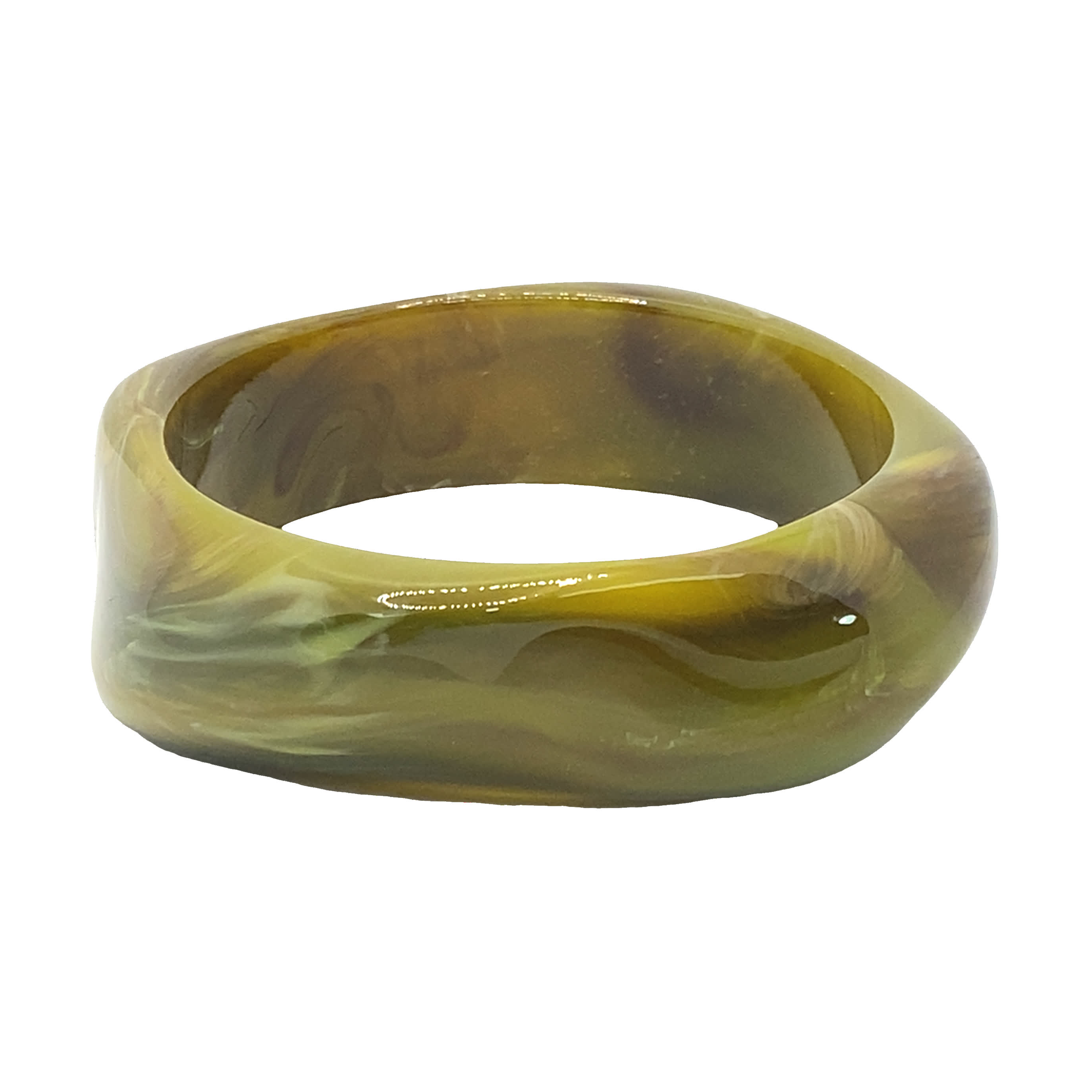 Bransoletka bangle bez metalu w kolorach ziemi