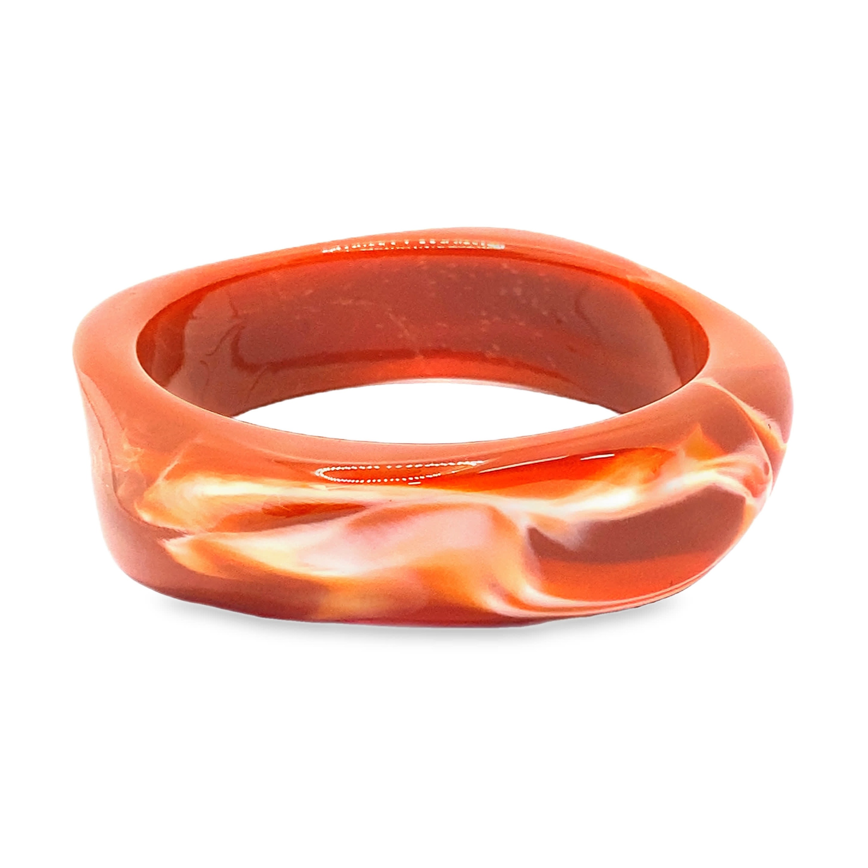 Bransoletka bangle z żywicy imitacja naturalnego korneolu