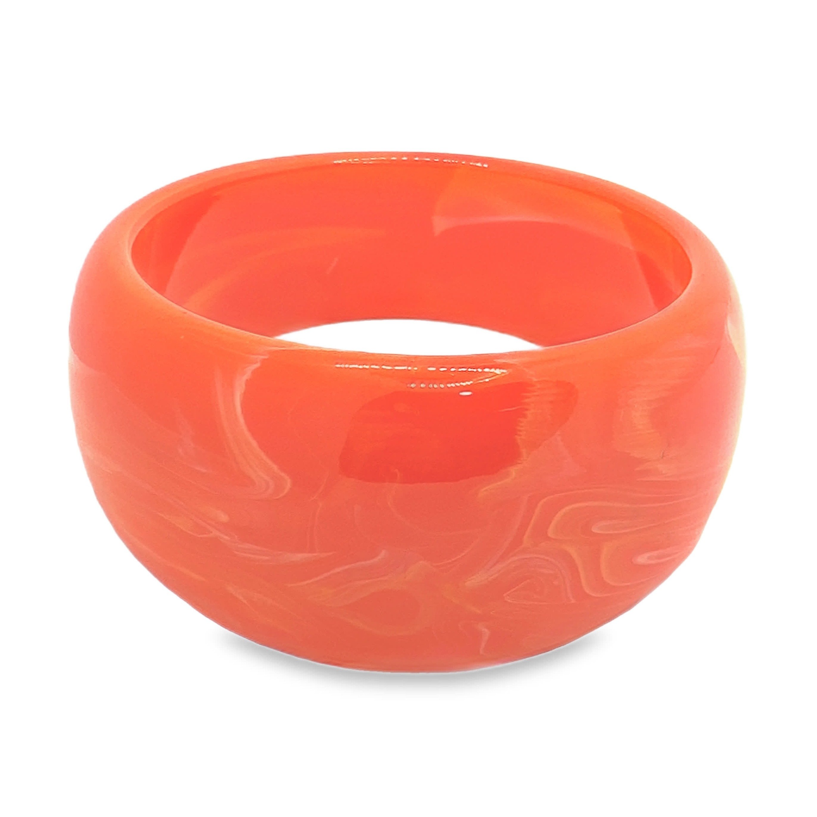 Bransoletka bangle pomarańczowa imitująca naturalny kamień