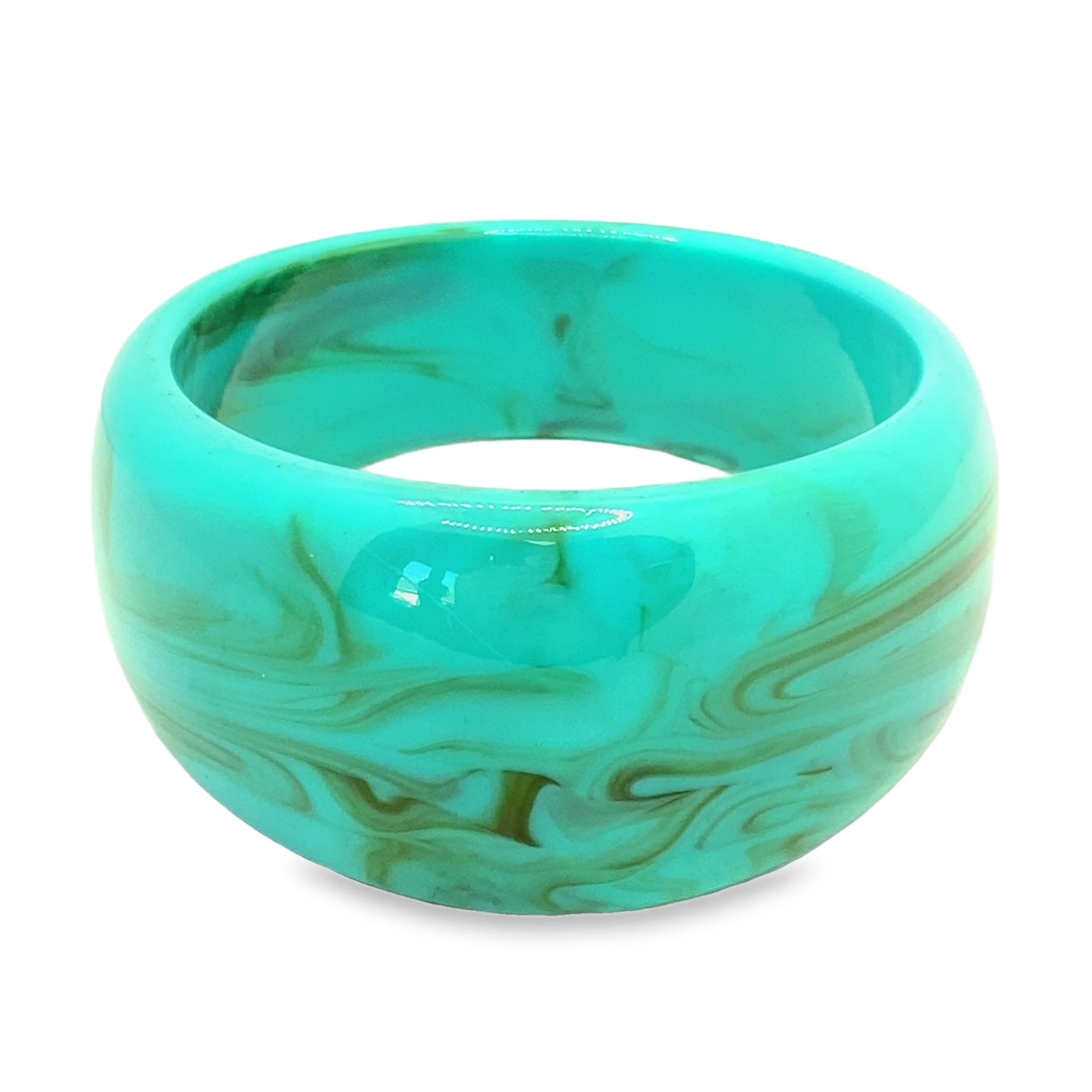Bransoletka typu bangle imitacja naturalnego turkusu żywica