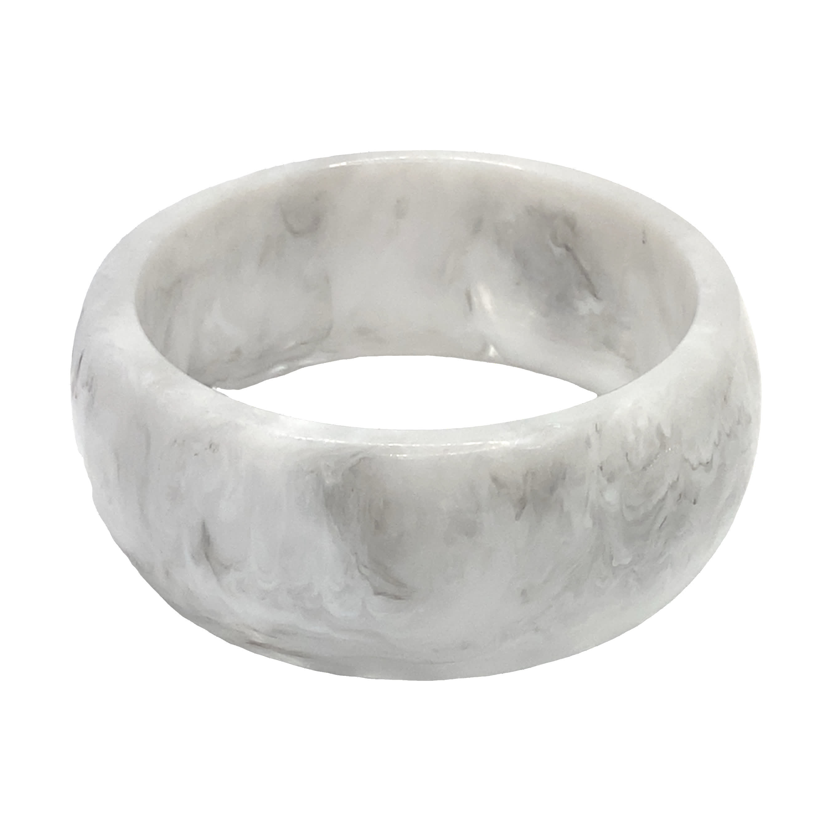 Elegancka, niemetalowa, biała bransoletka typu Swirl