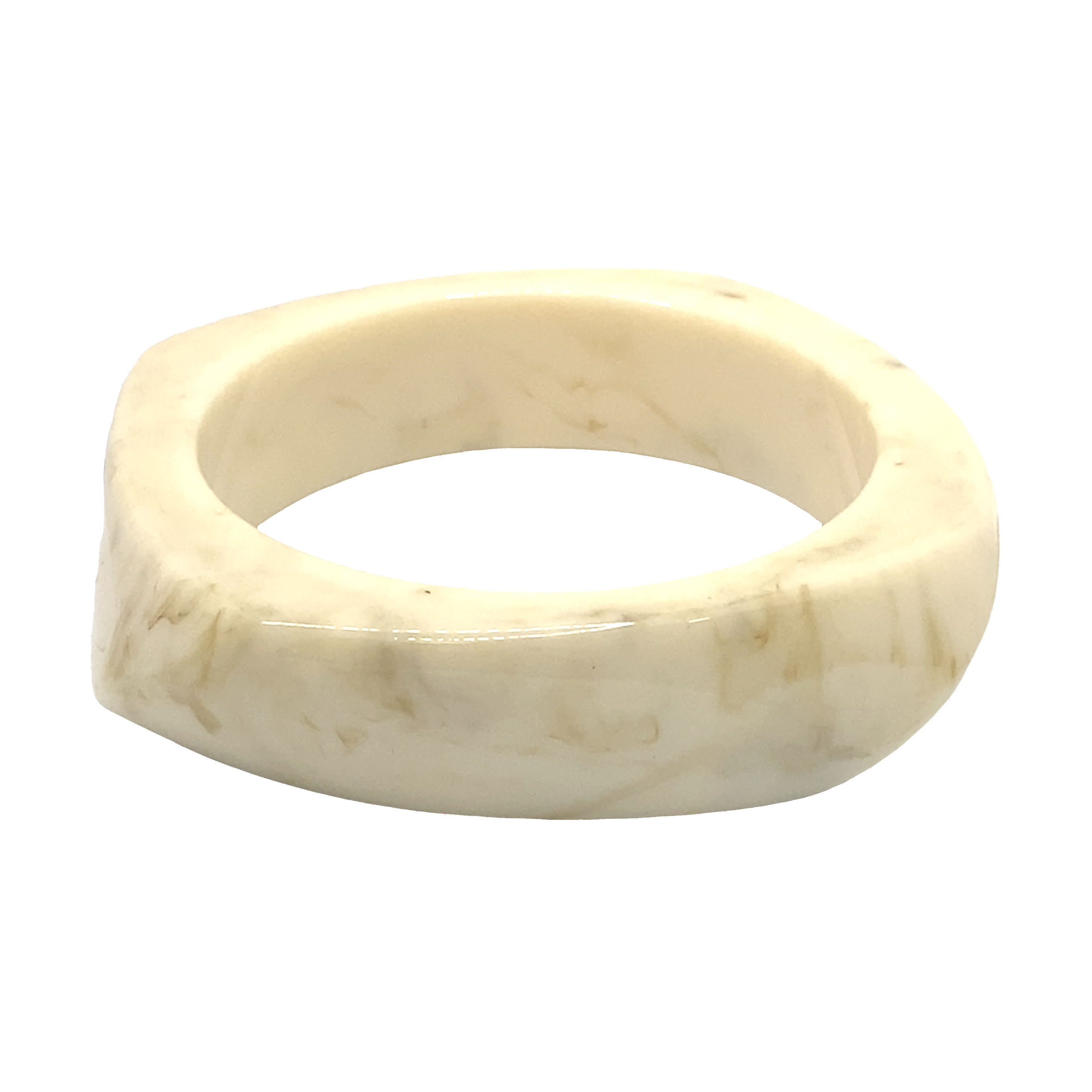 Bransoletka w kolorze beżowym bangle imitacja naturalnego agatu