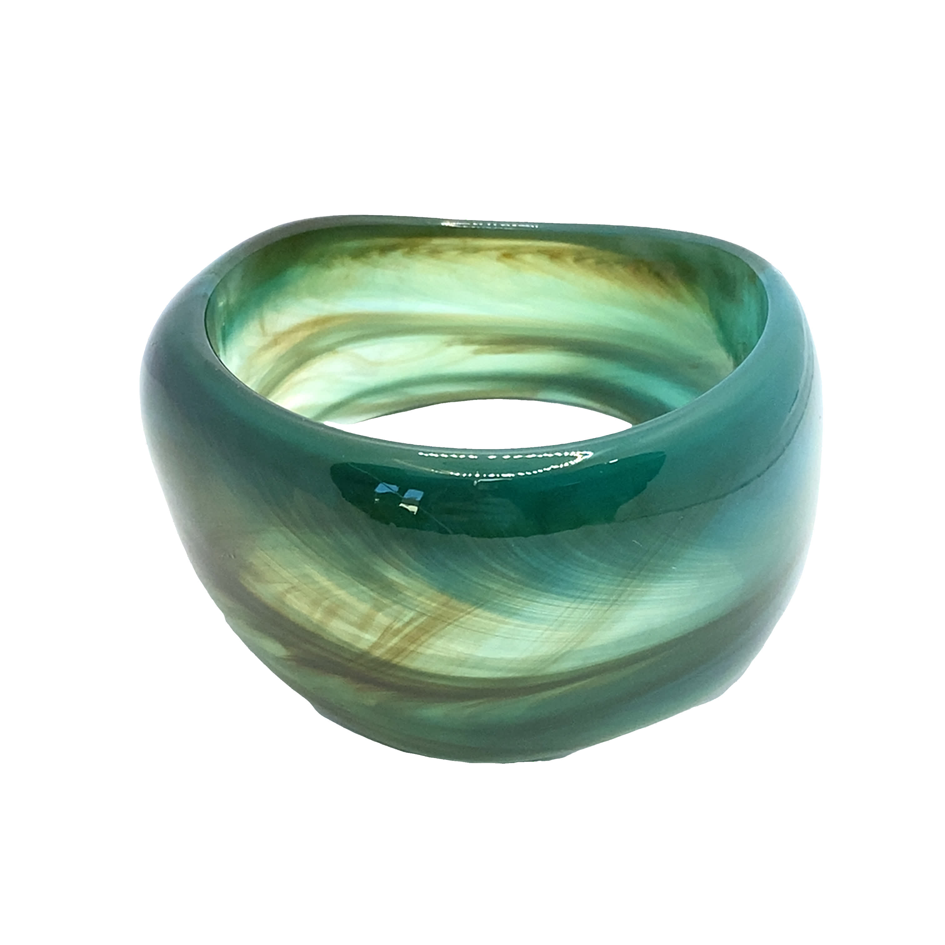 Bransoletka typu bangle z wzorem spiralnym, bez metalu