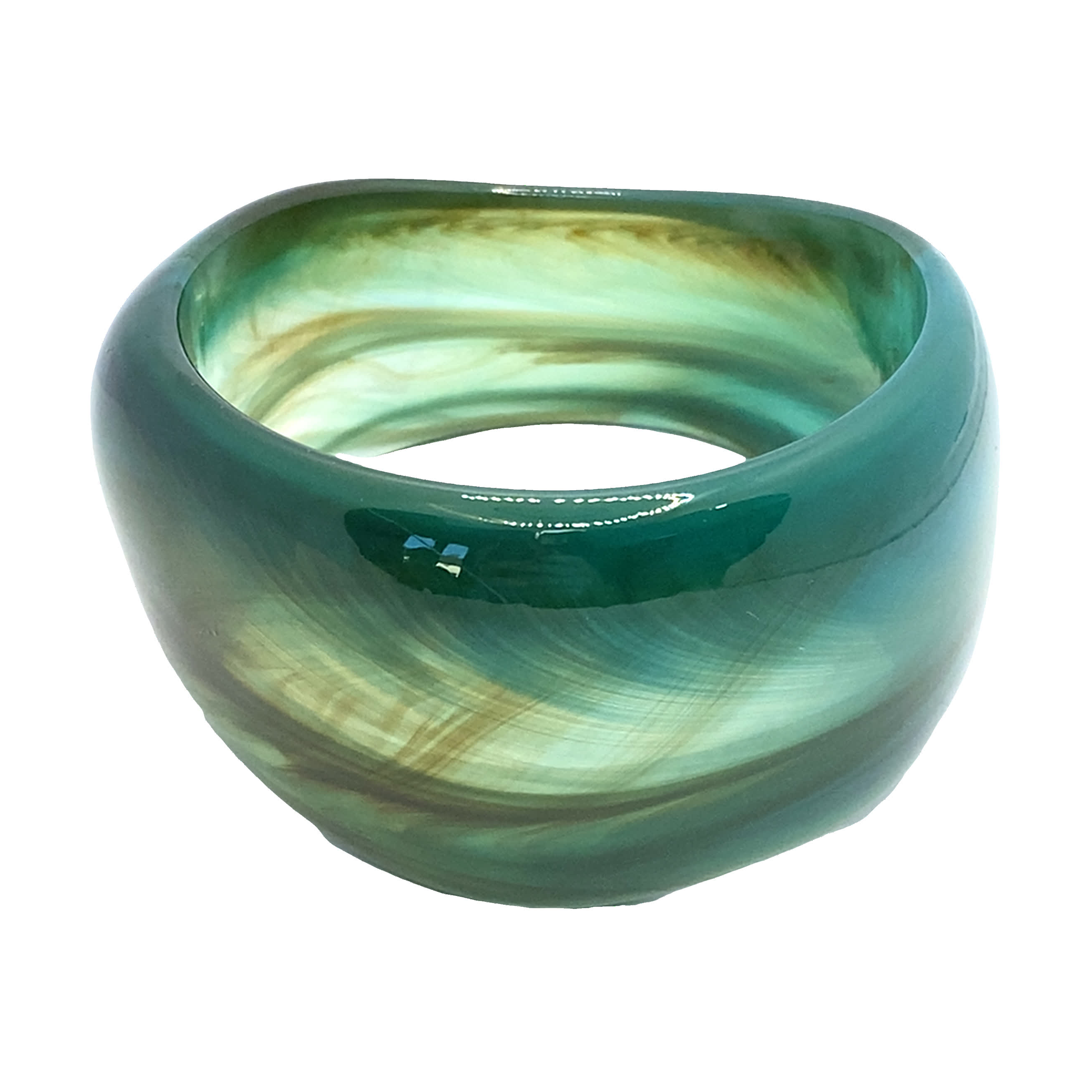 Bransoletka typu bangle z wzorem spiralnym, bez metalu
