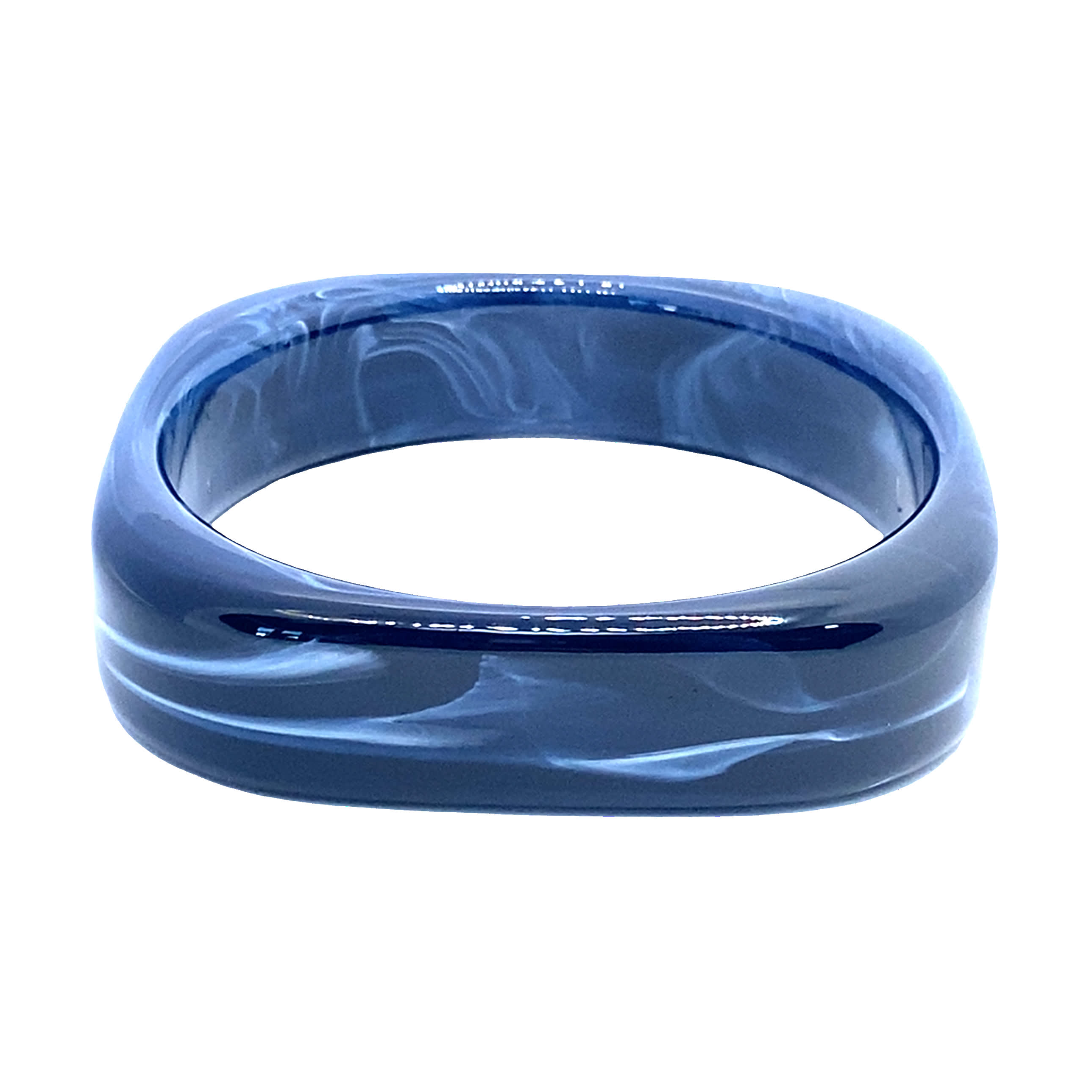 Bransoletka typu bangle z kwadratową sylwetką, bez metalu, z wytrawionymi detalami