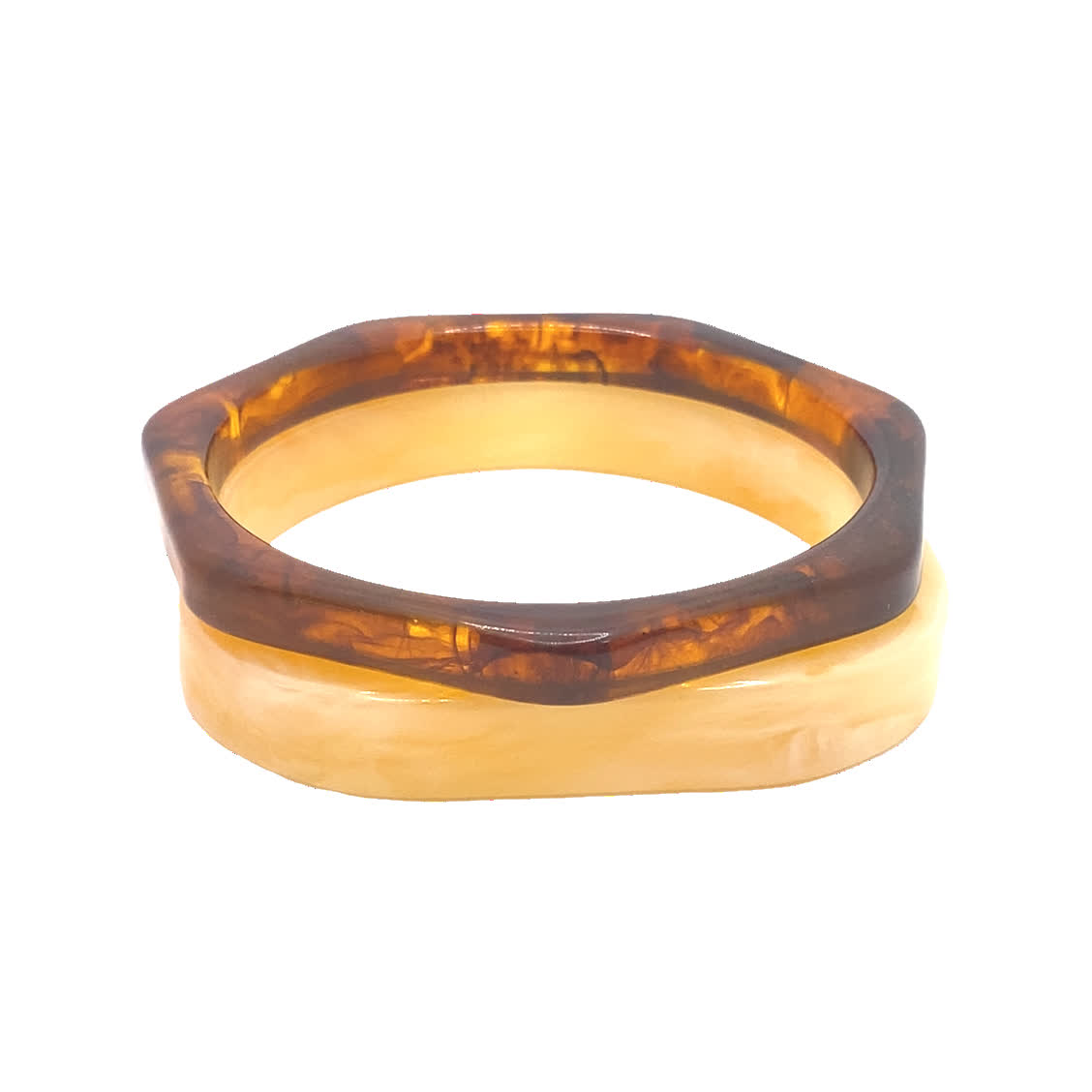 Zestaw stylowych bransoletek bez metalu w odcieniu żółtego złota