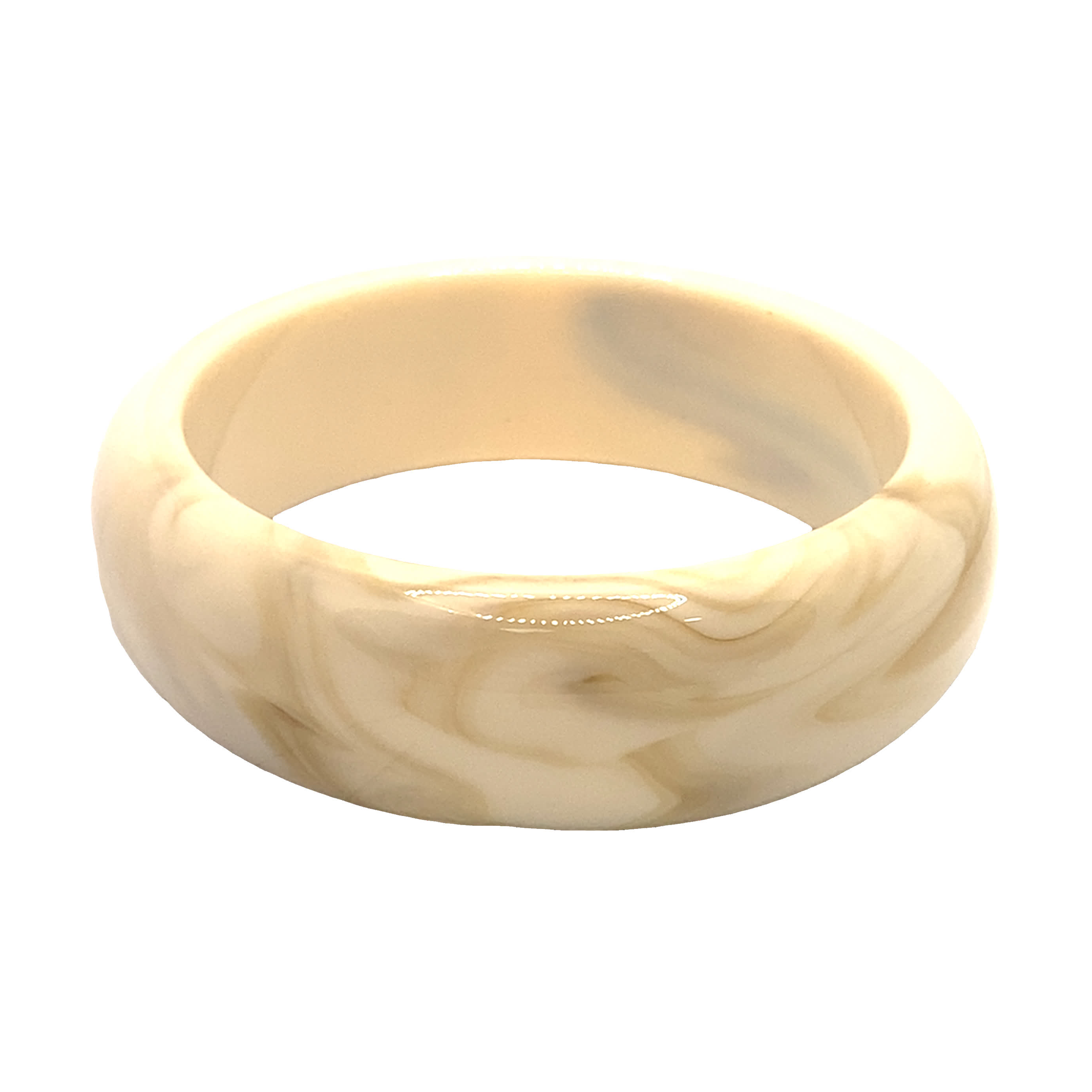 Bransoletka typu bangle w kolorze kremowo-beżowym, bez metalu
