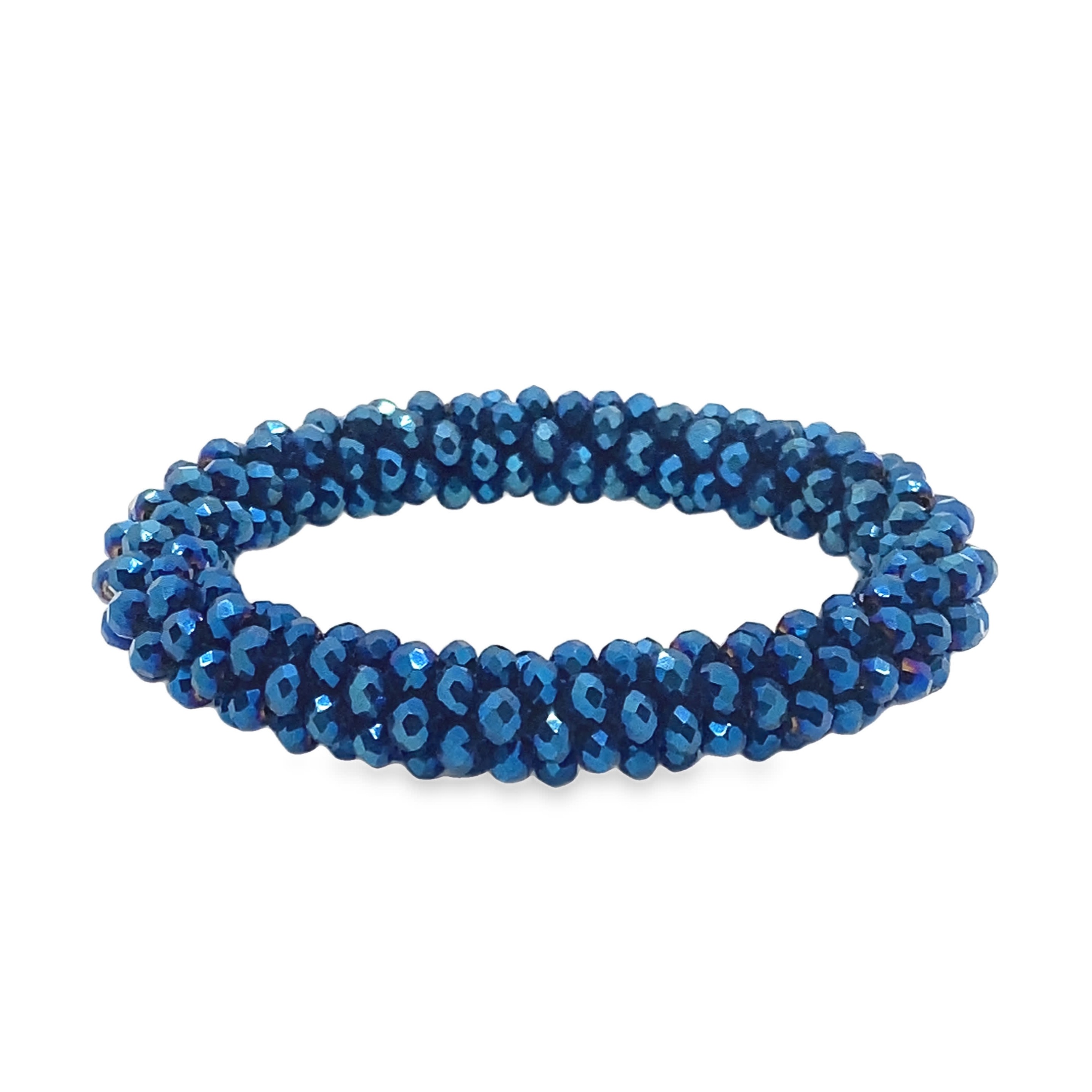Elegancka bransoletka z niebieskich kryształków