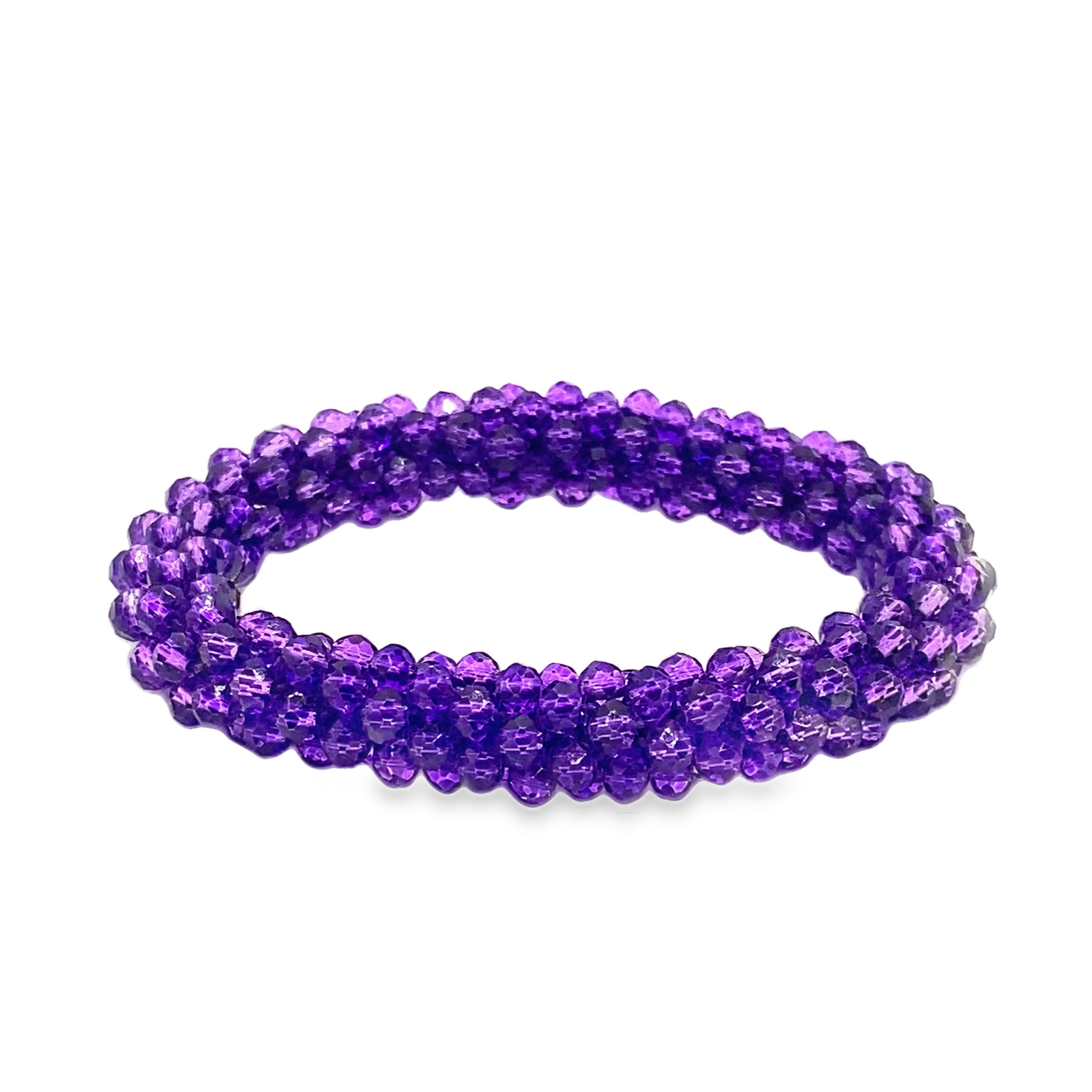 Bransoletka z koralików ametystowych