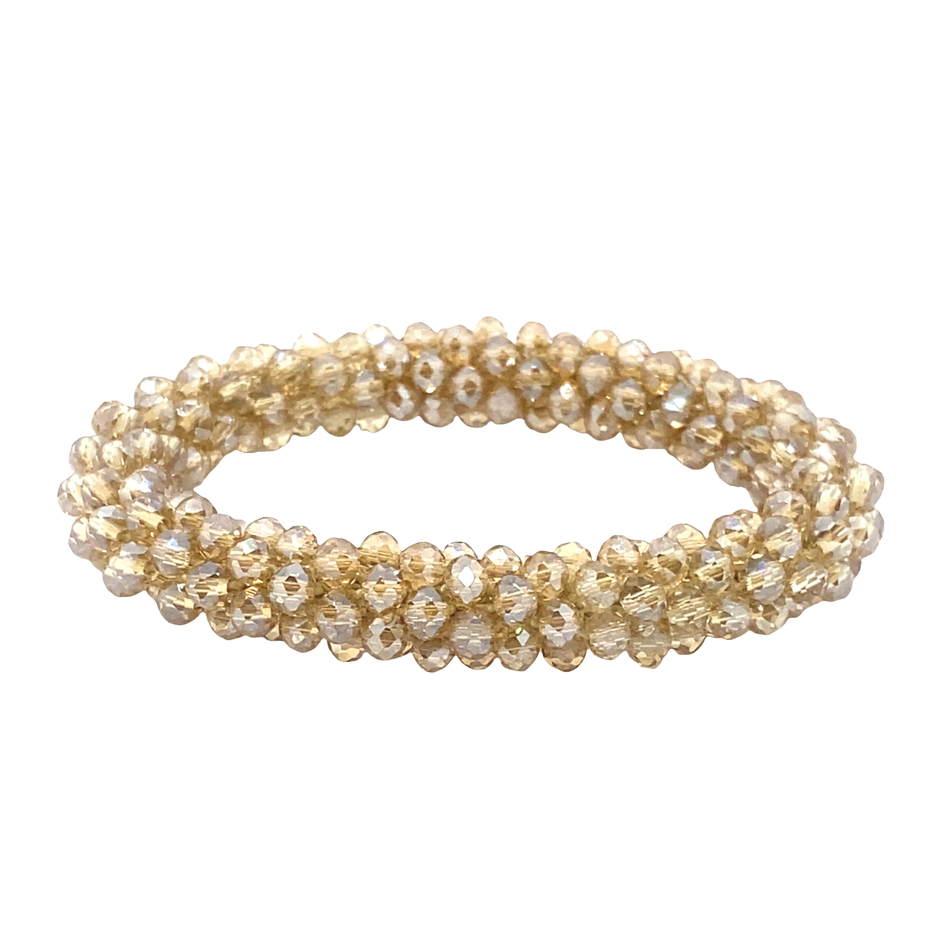 Żółto-pomarańczowa bransoletka z koralików kryształowych