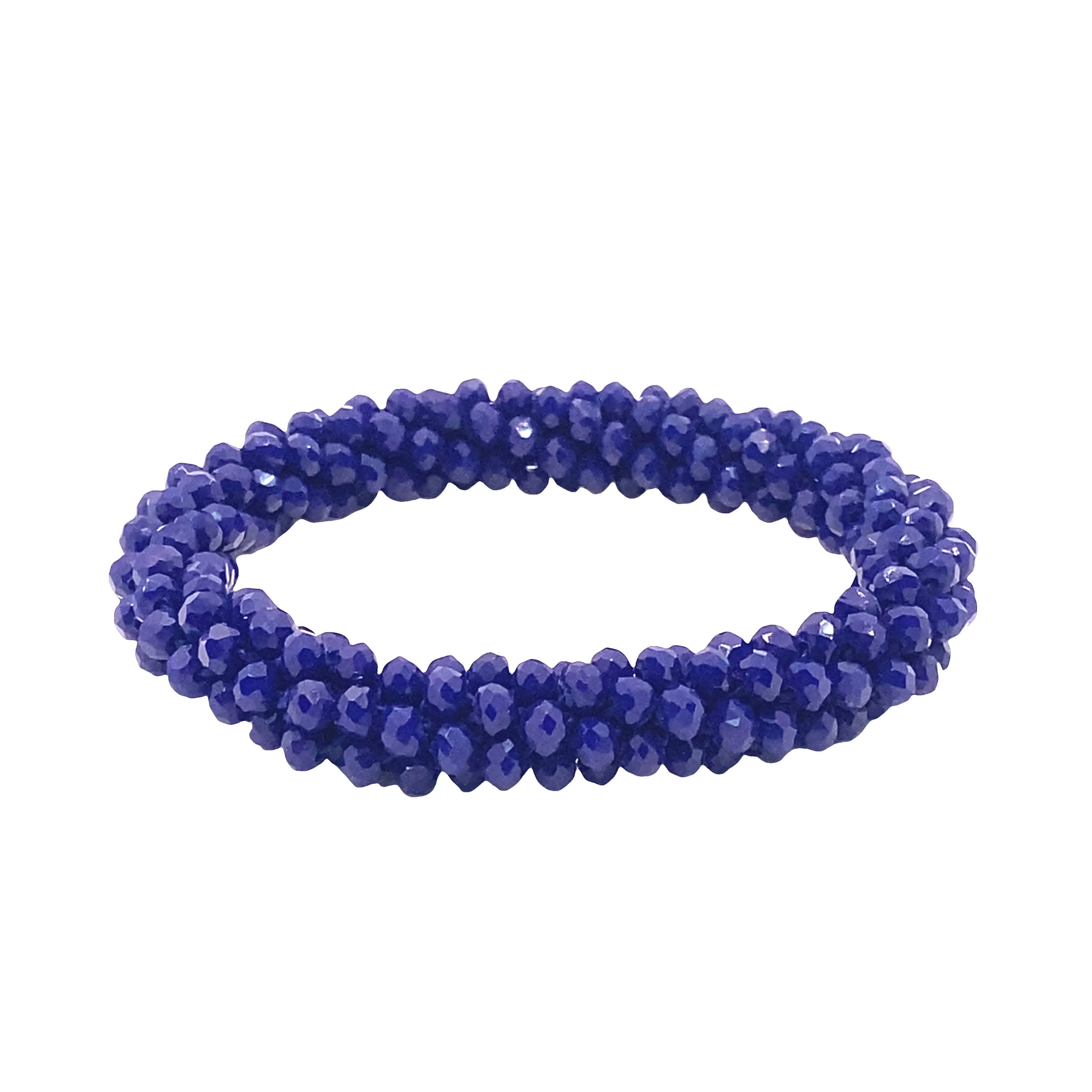 Bransoletka z niebieskich kryształów z koralikami