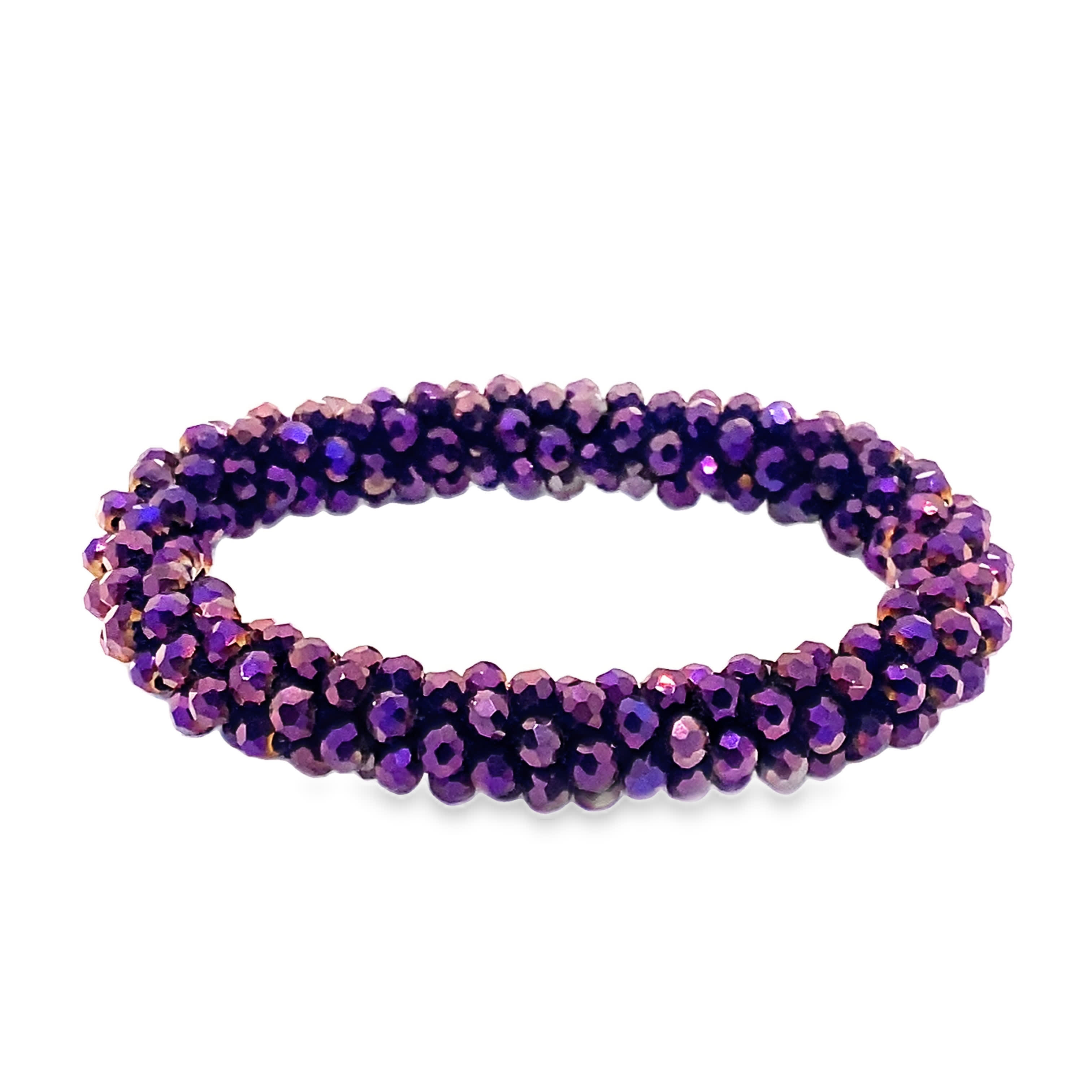 Elegancka bransoletka z fioletowych kryształków