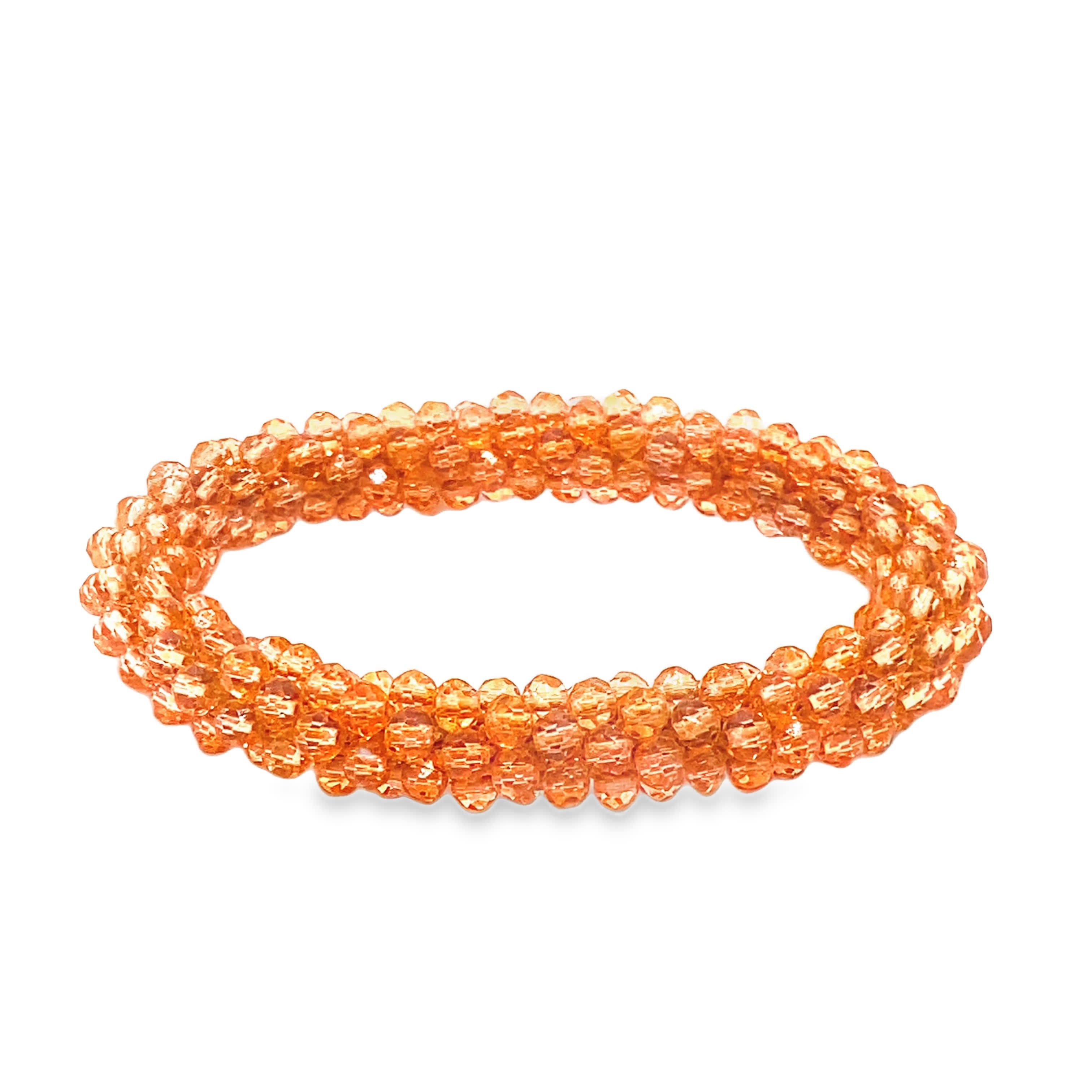 Bransoletka z koralików z pomarańczowego kryształu