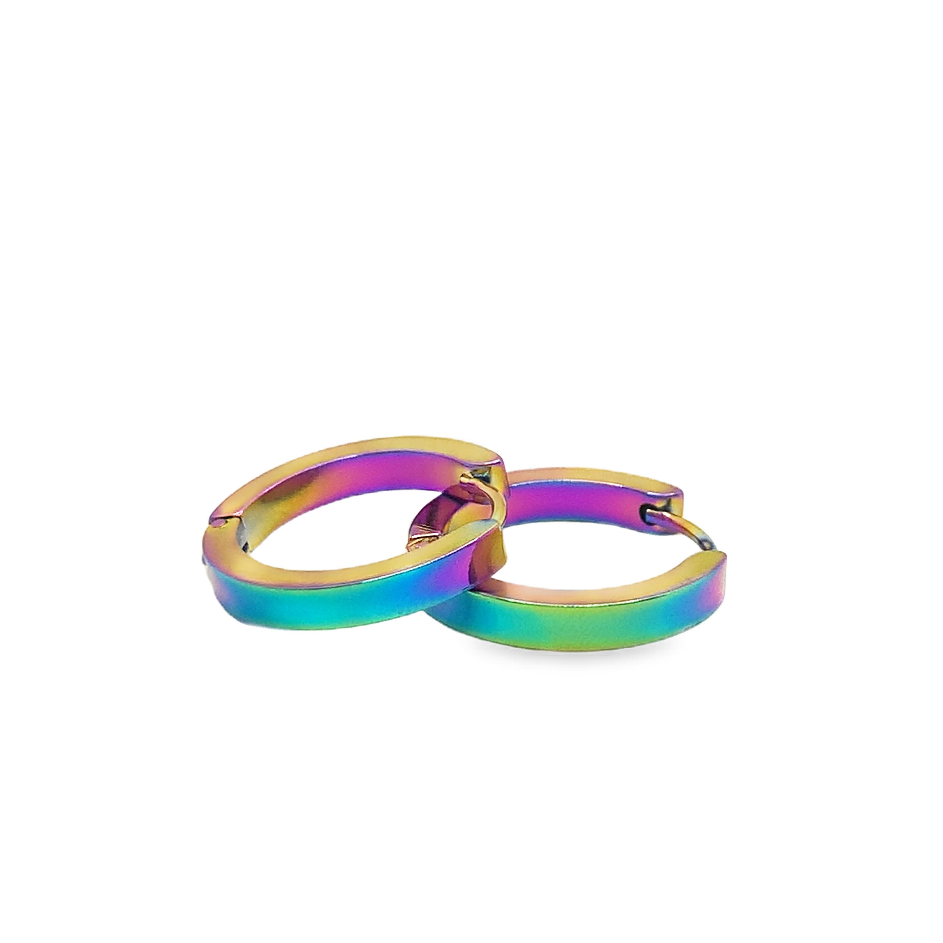 Modern Yellow Gold Tone Hoop Earrings