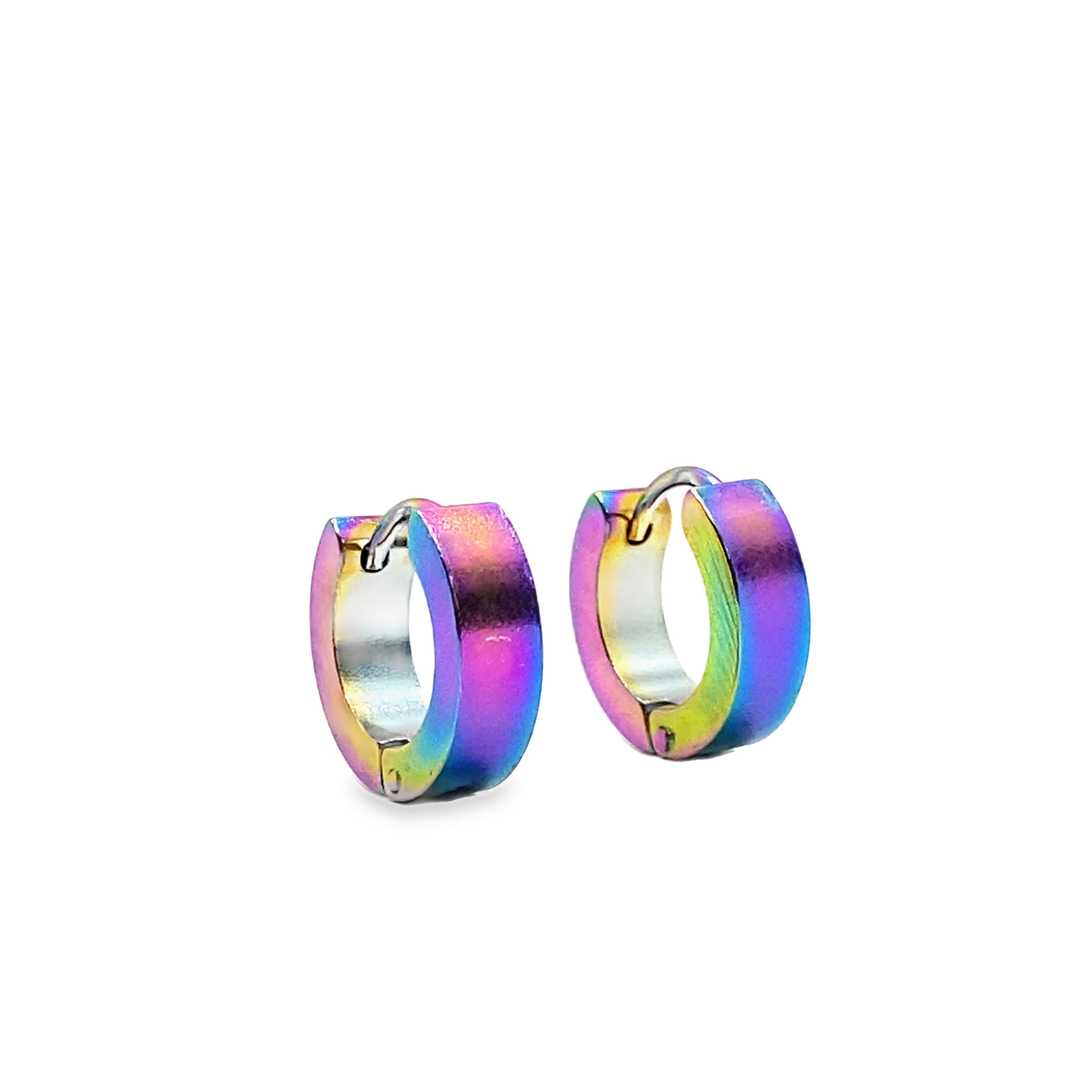 Eleganckie, nowoczesne kolczyki kółka w kolorze metalu