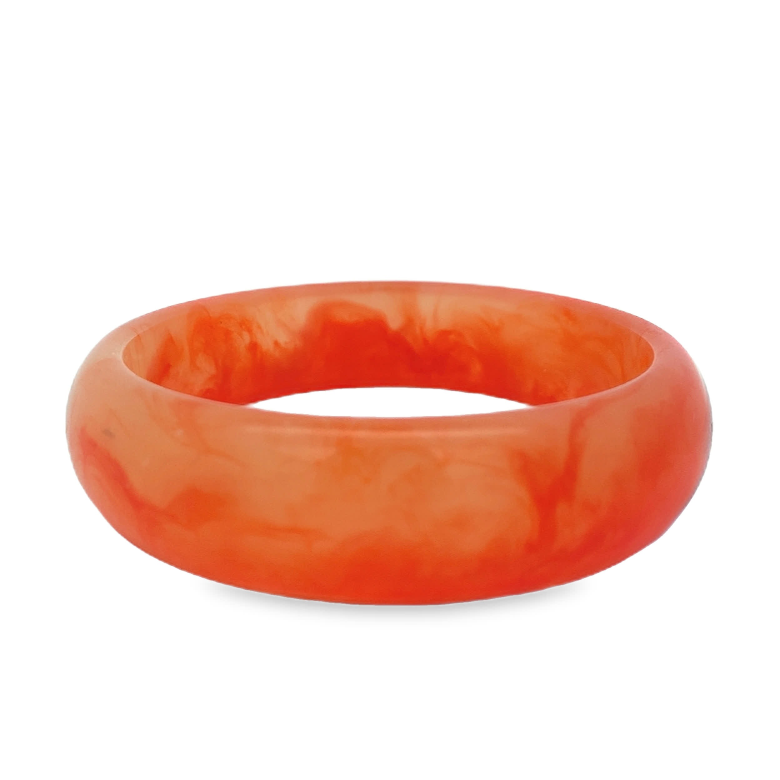 Jednolita pomarańczowa bransoletka sztywna typu bangle