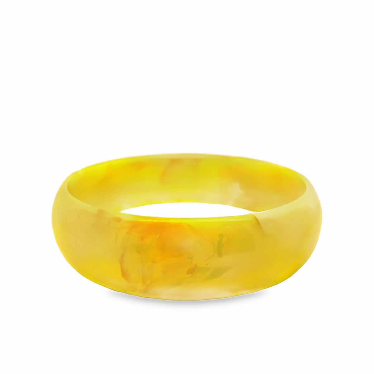 Żółta bransoletka typu bangle z marmurkowym wzorem