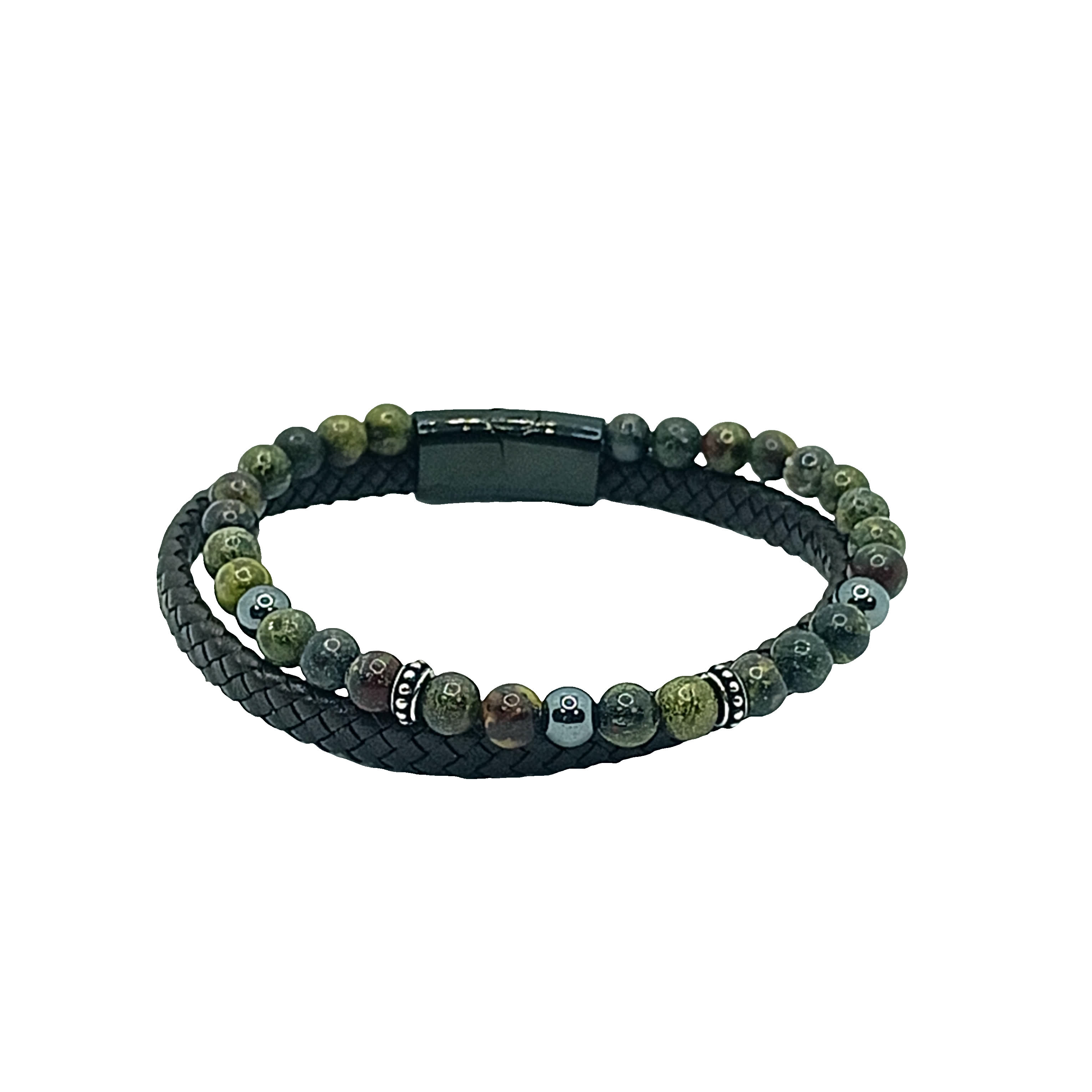 Bransoletka z koralików z zielonego agatu