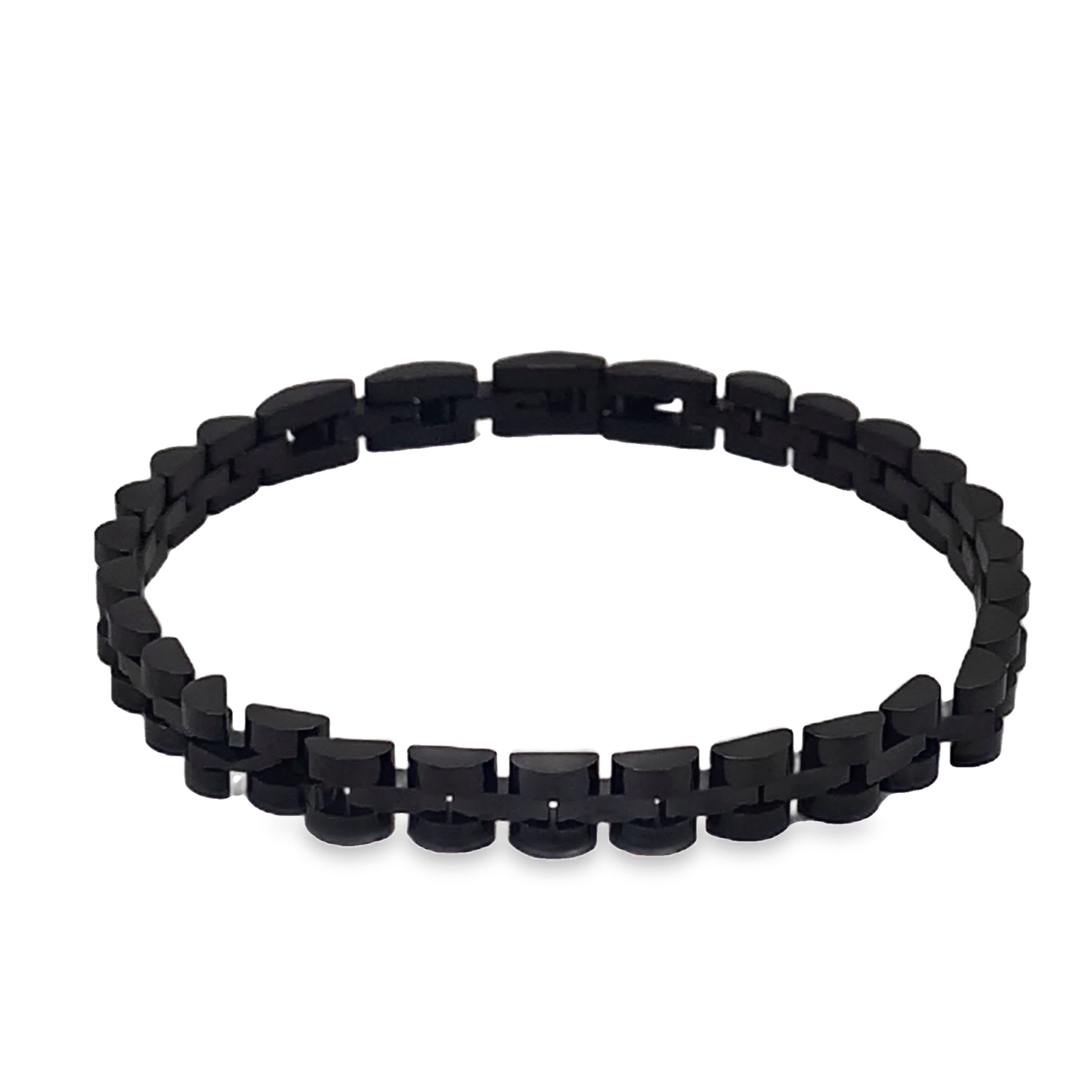 Nowoczesna czarna bransoletka łańcuszkowa bez metalu