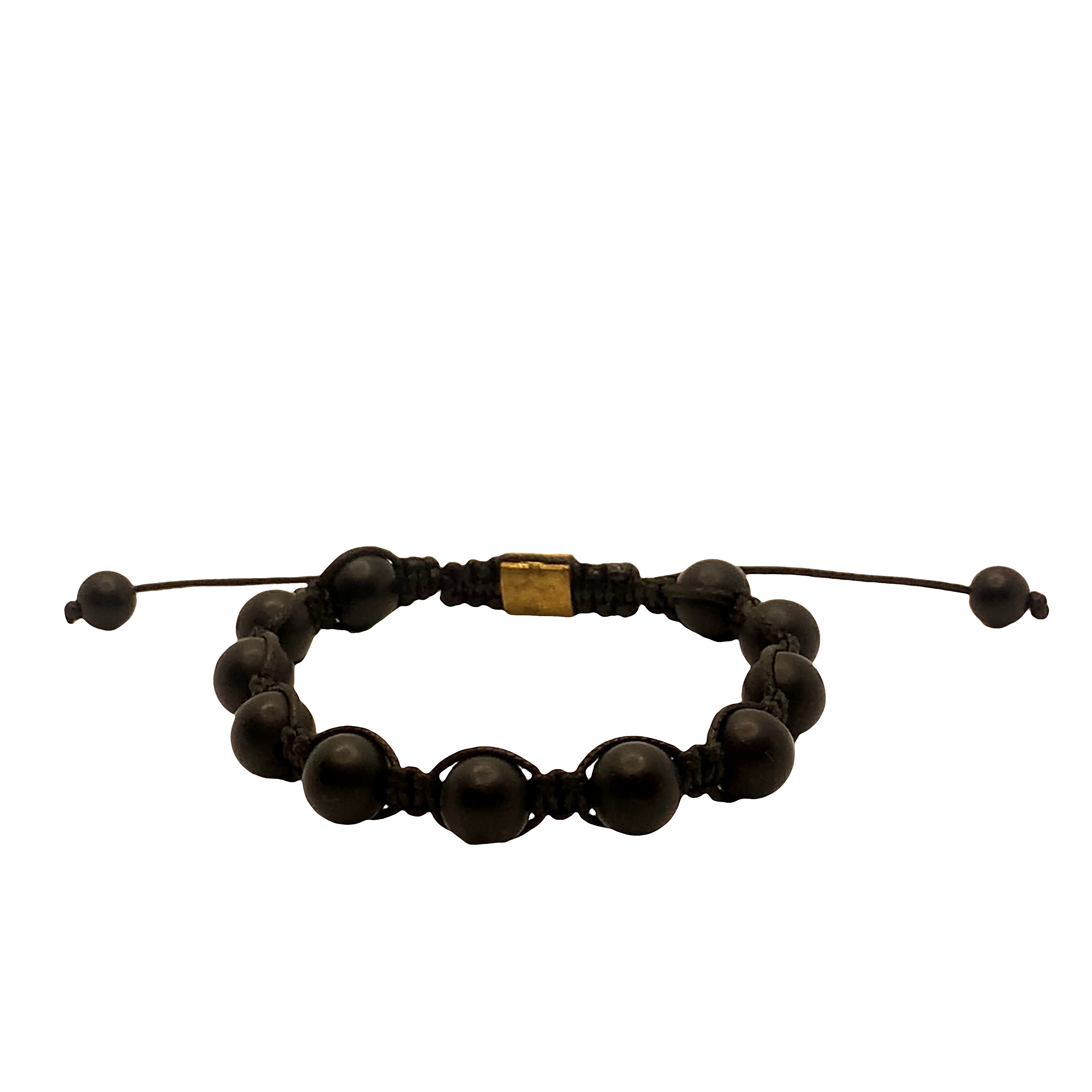 Bransoletka z koralików z onyksu z metalowymi akcentami