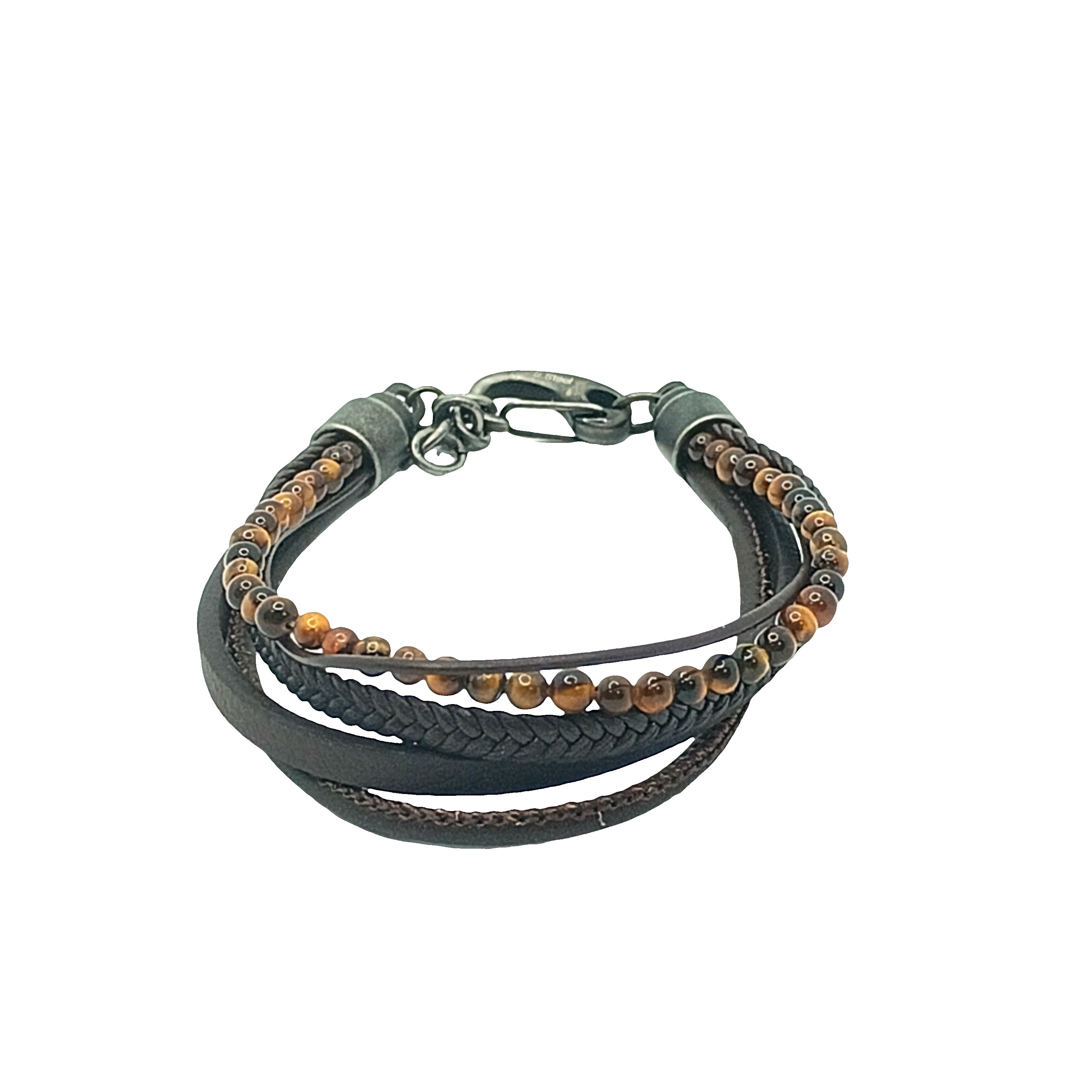 Bransoletka z koralików agatowych wykonana ręcznie