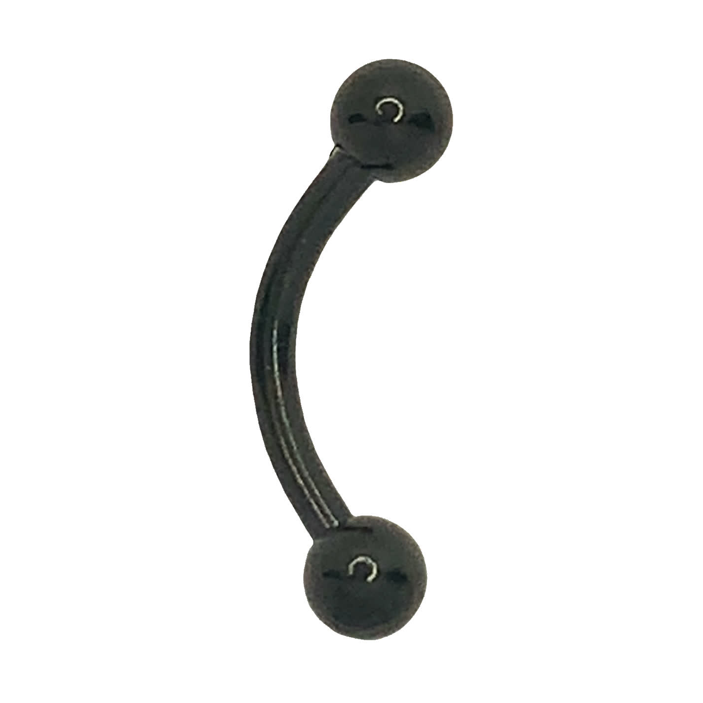 Czarny powlekany curved barbell z kulkowymi końcówkami