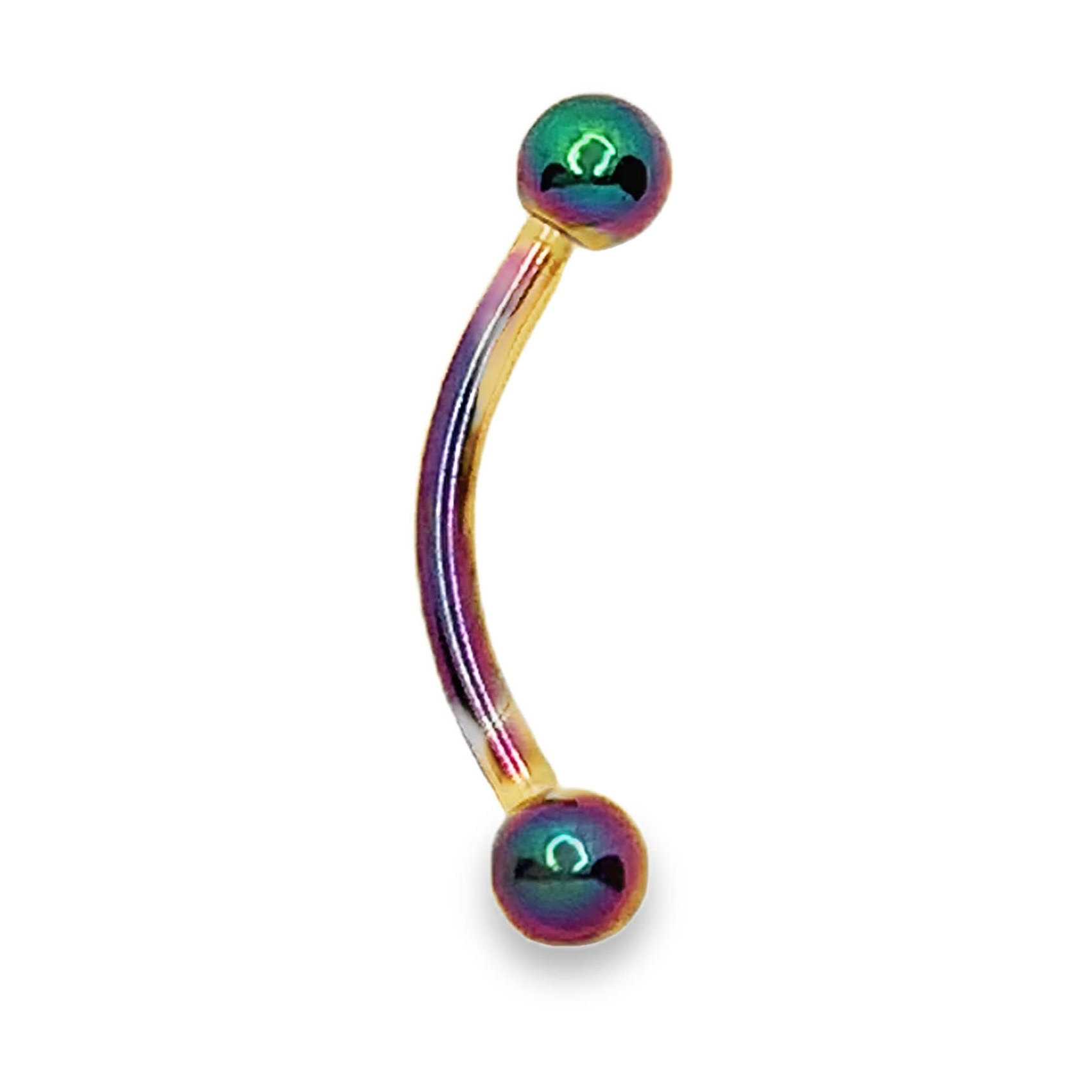 Opalizujący wielotonowy anodowany curved barbell