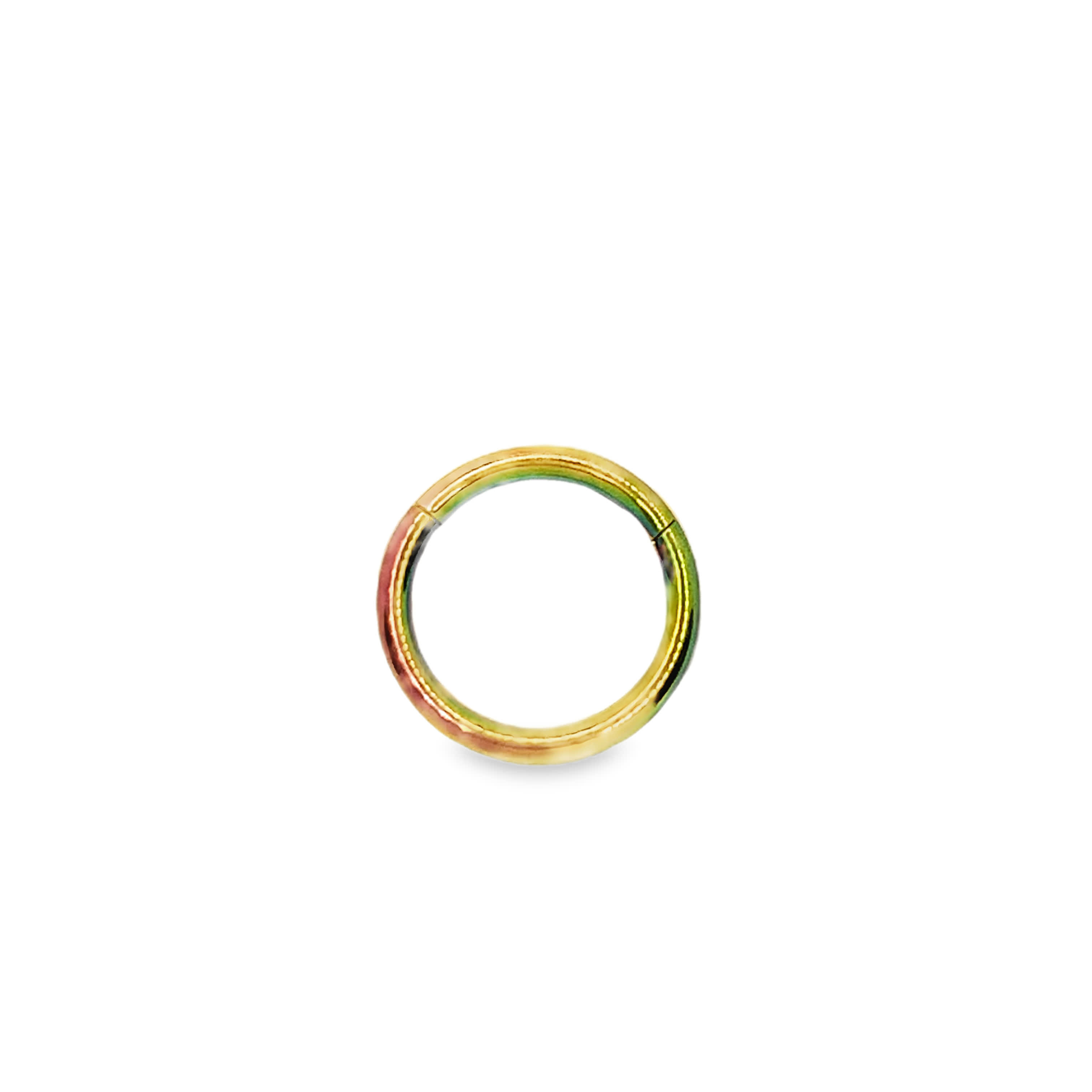 Tęczowo anodowany hinged segment hoop ring ze stali chirurgicznej