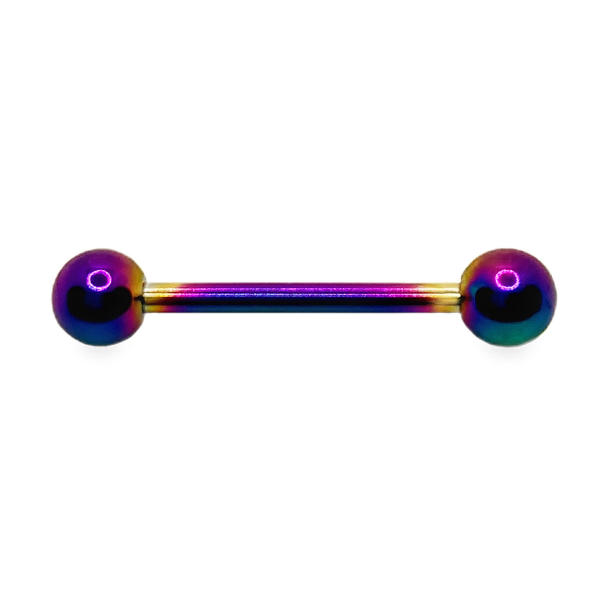 Tytanowy straight barbell z opalizującym wykończeniem oil-slick