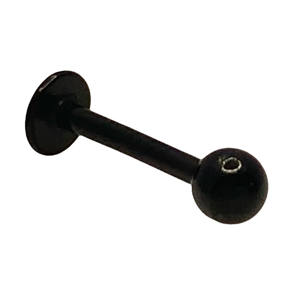 Czarny polerowany labret z płaskim tyłem
