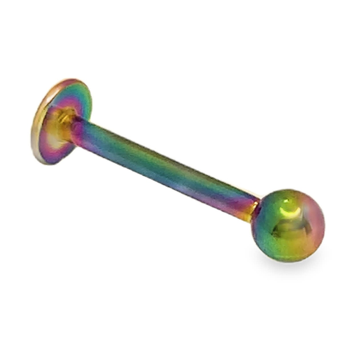 Tytanowy labret flat-back anodowany tęczowo