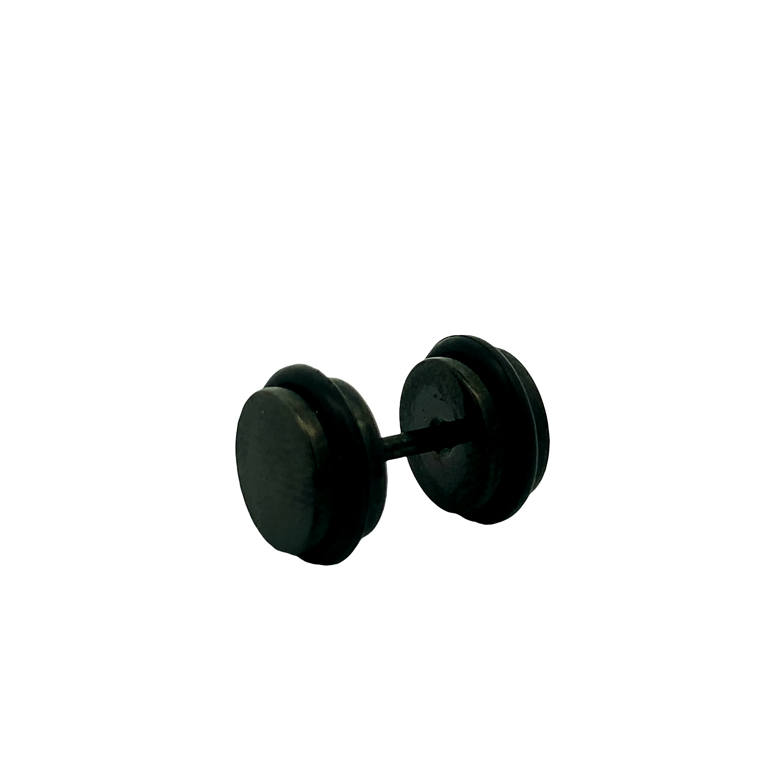 Modern Matte Black Industrial Barbell Stud Earring