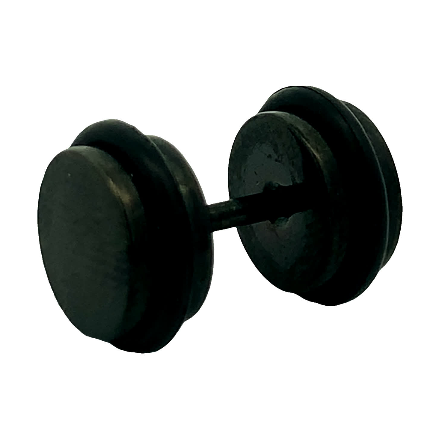 Nowoczesny matowy czarny kolczyk sztyft barbell industrial