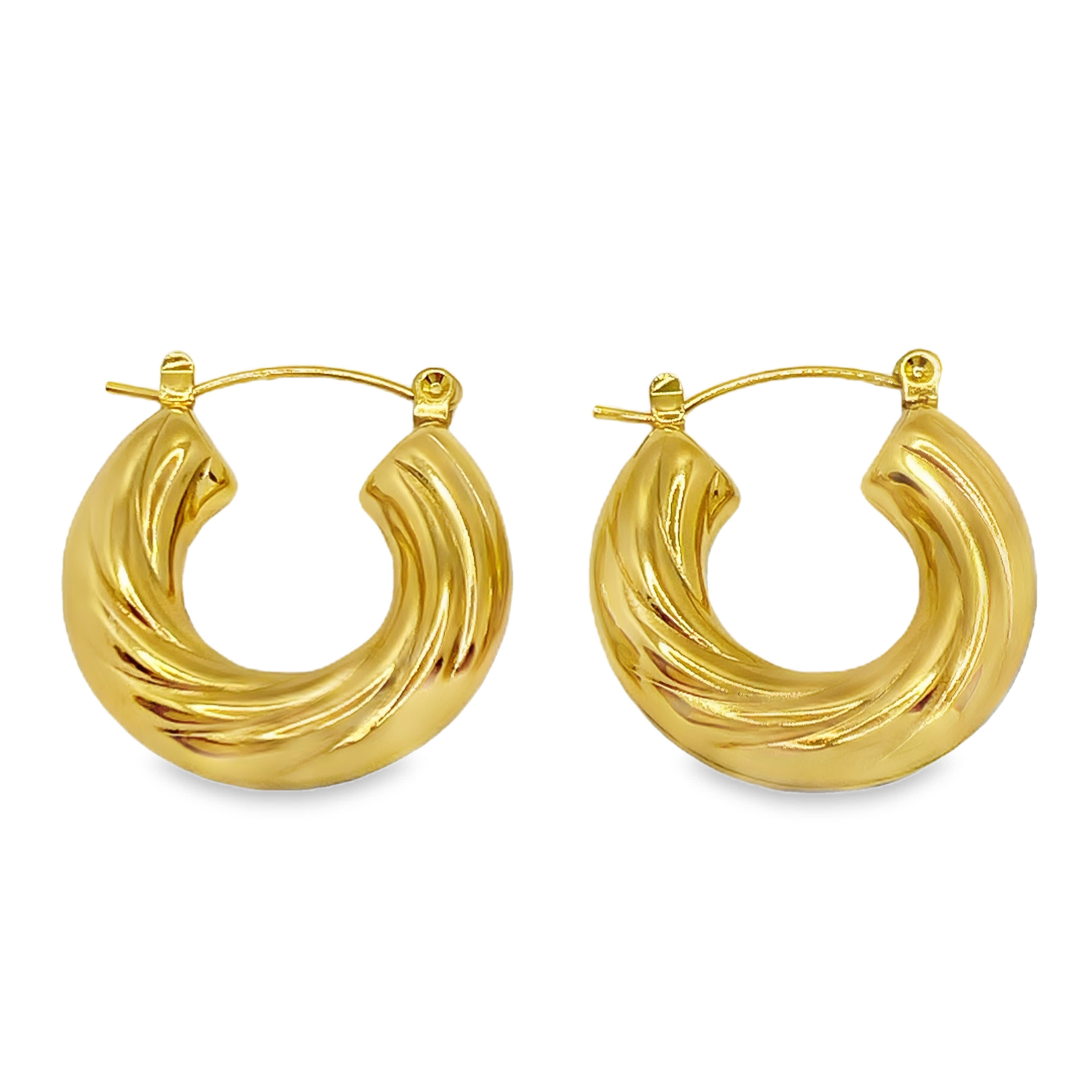 Klasyczne kolczyki koła ze złoconej stali