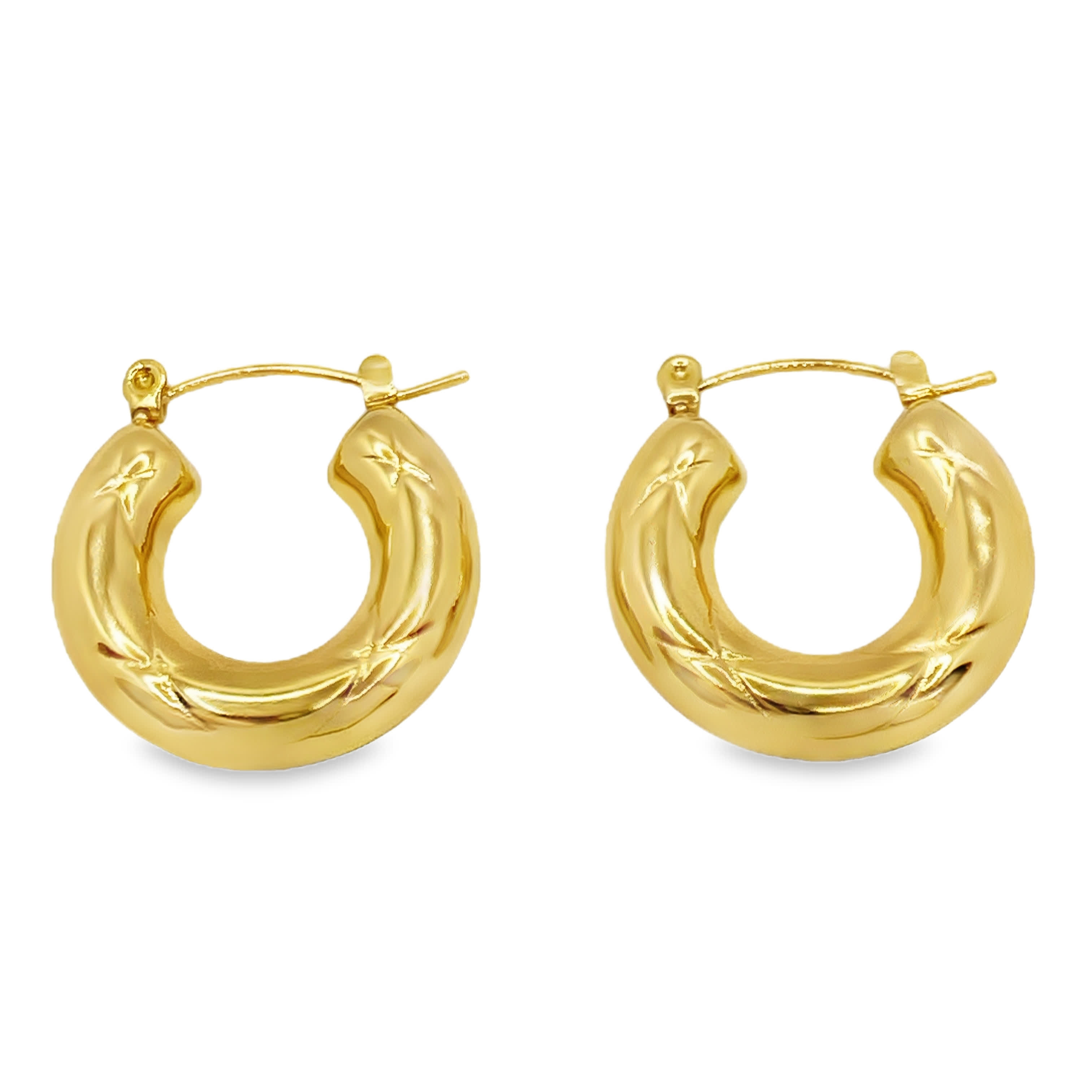 Ponadczasowe kolczyki koła ze złoconej stali