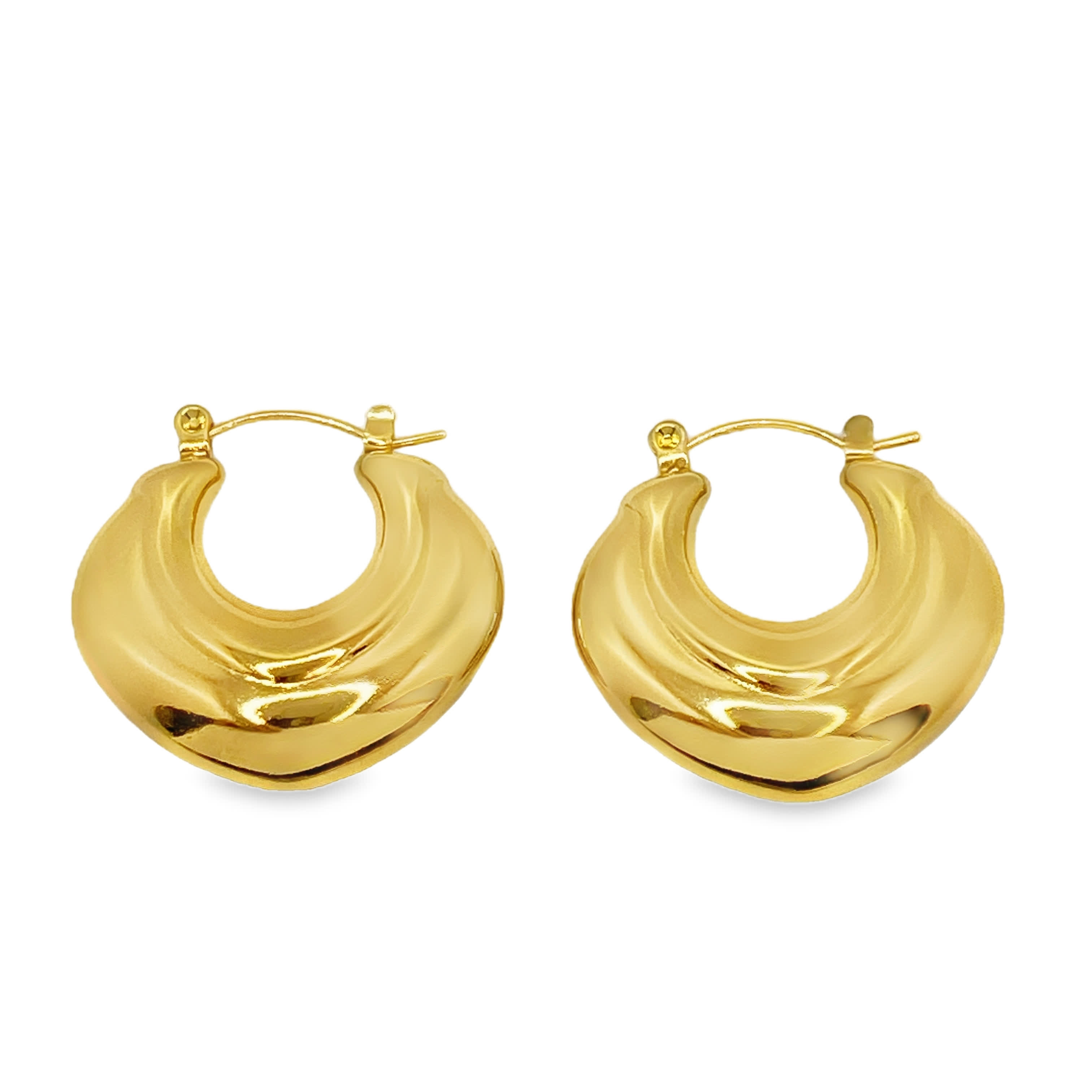 Nowoczesne złocone kolczyki koła