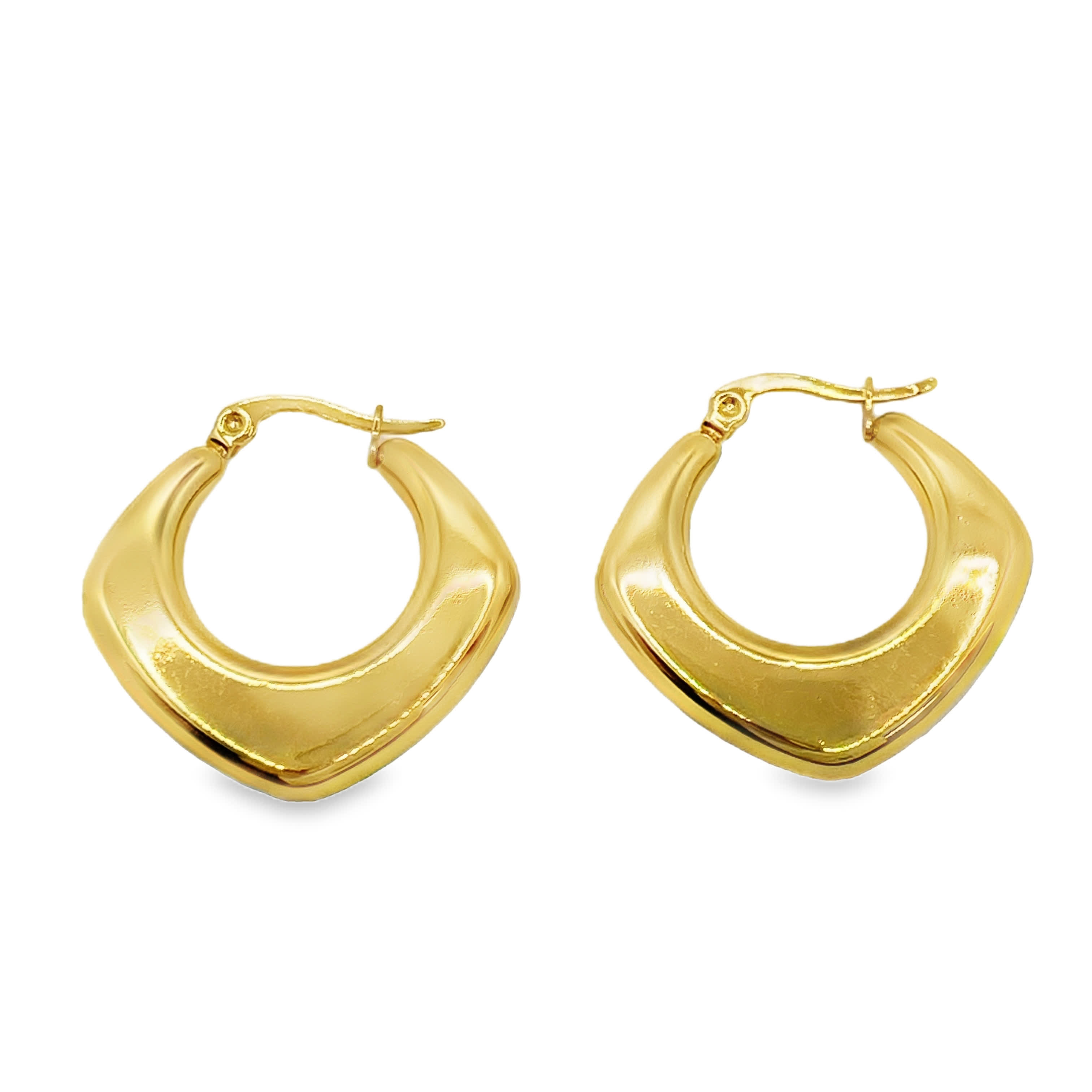 Nowoczesne złocone geometryczne kolczyki koła