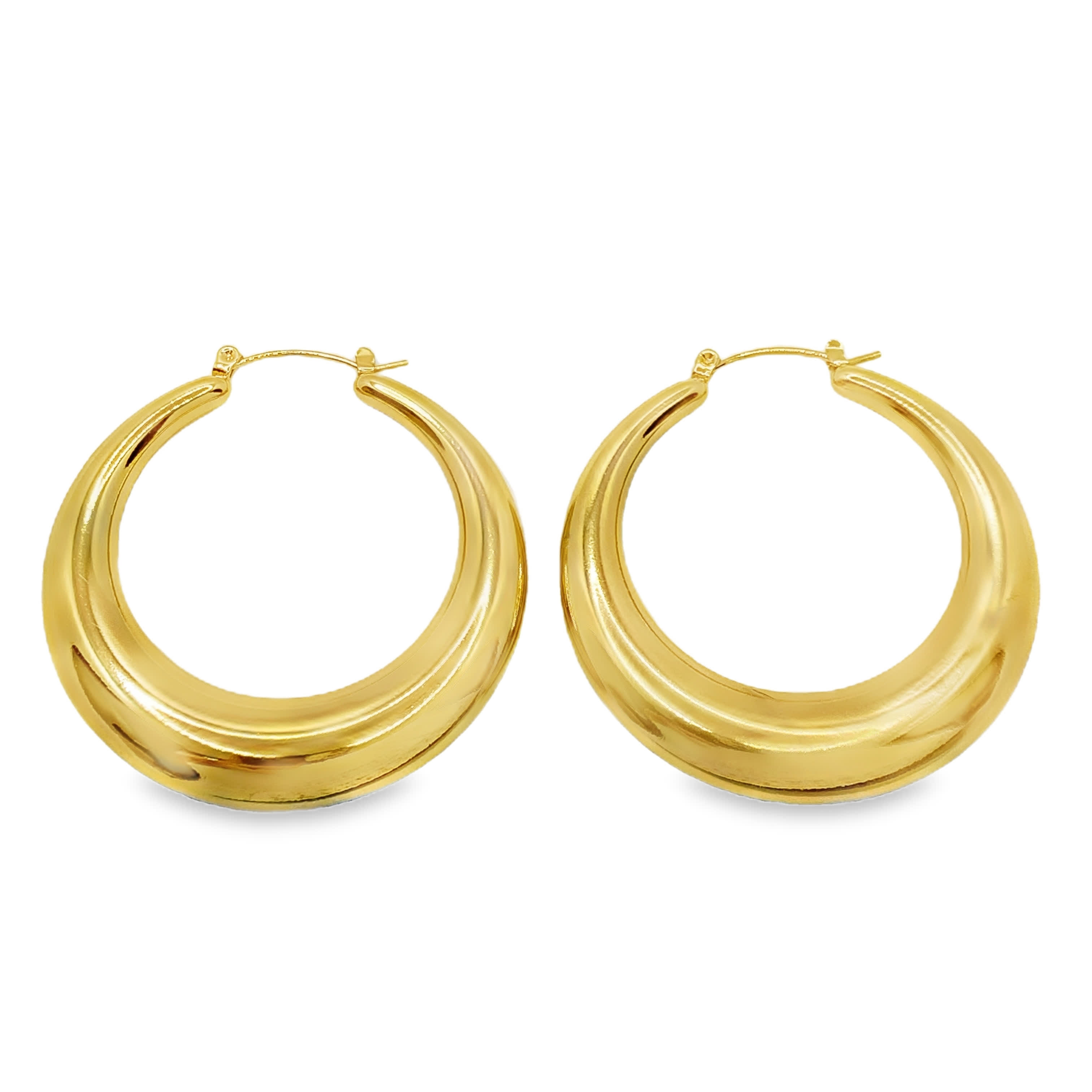 Rzeźbiarskie kolczyki koła ze złoconej stali