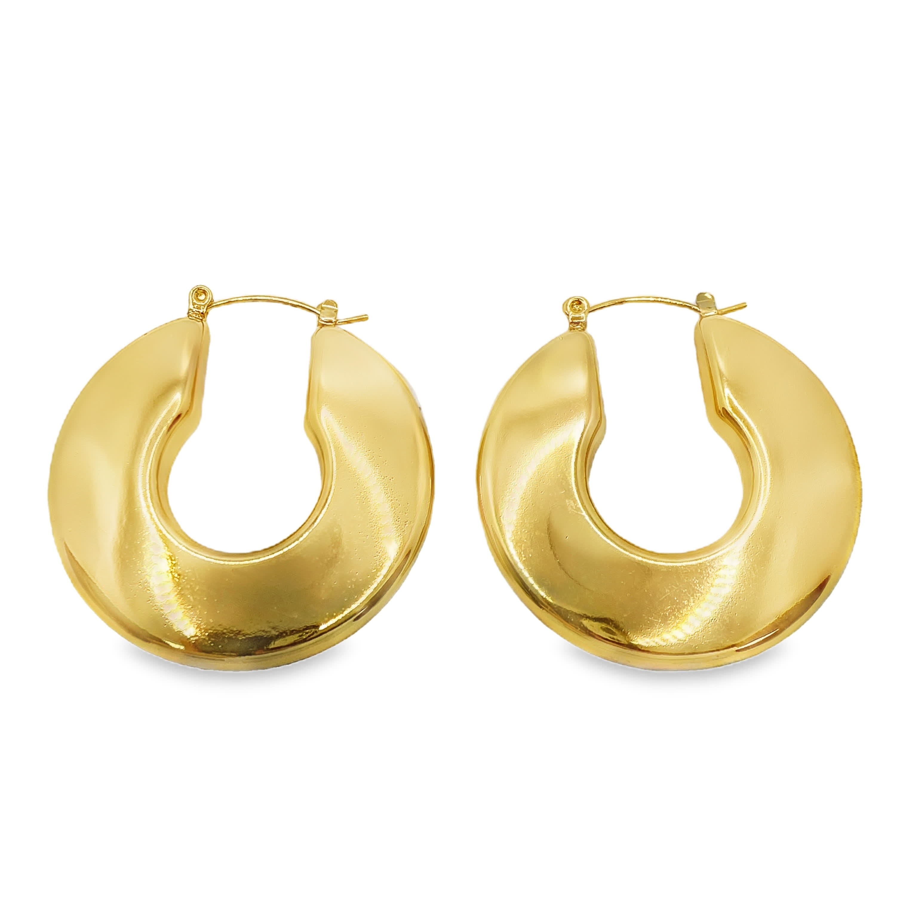 Złocone kolczyki koła: nowoczesny, odważny design