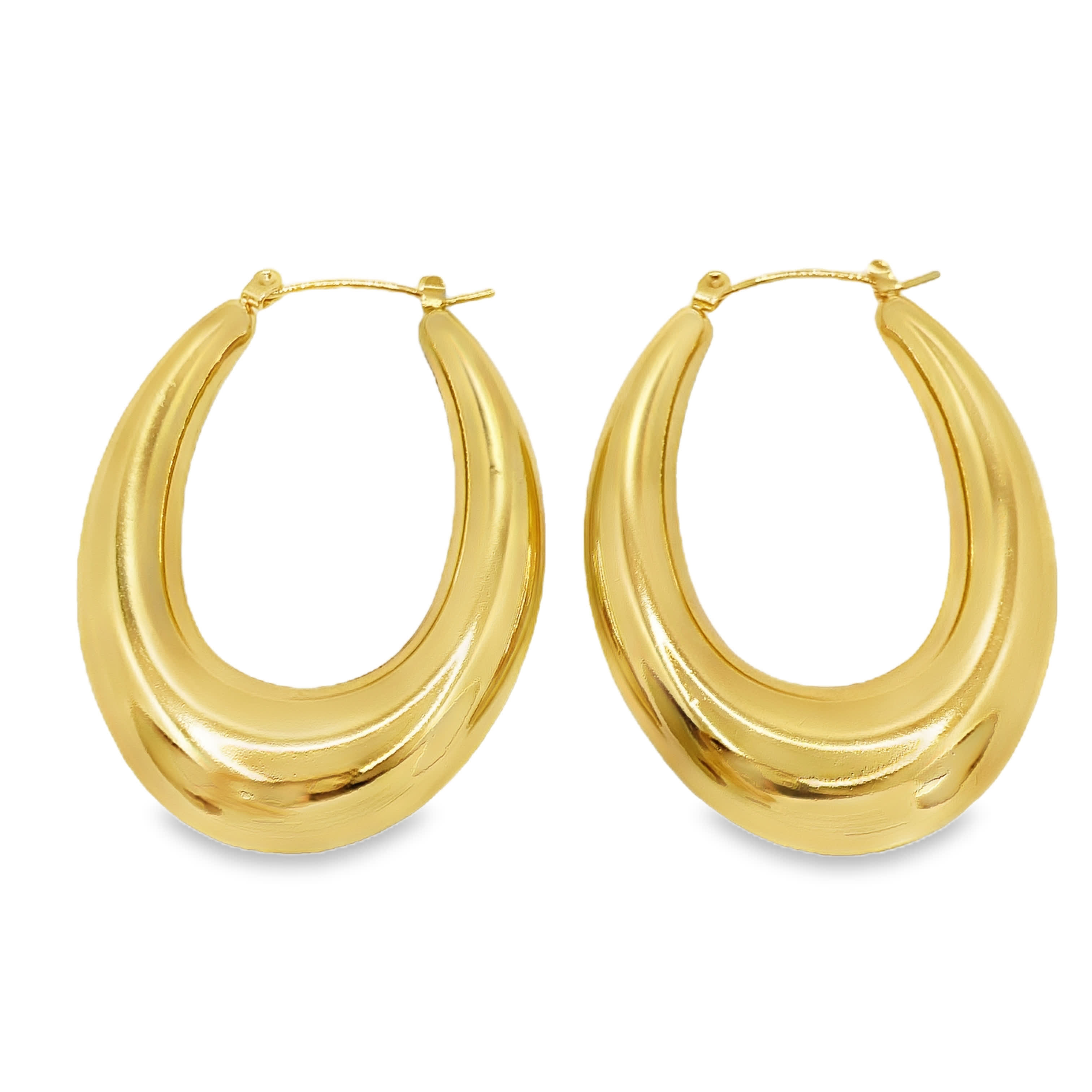 Rzeźbiarskie kolczyki koła ze złoconej stali