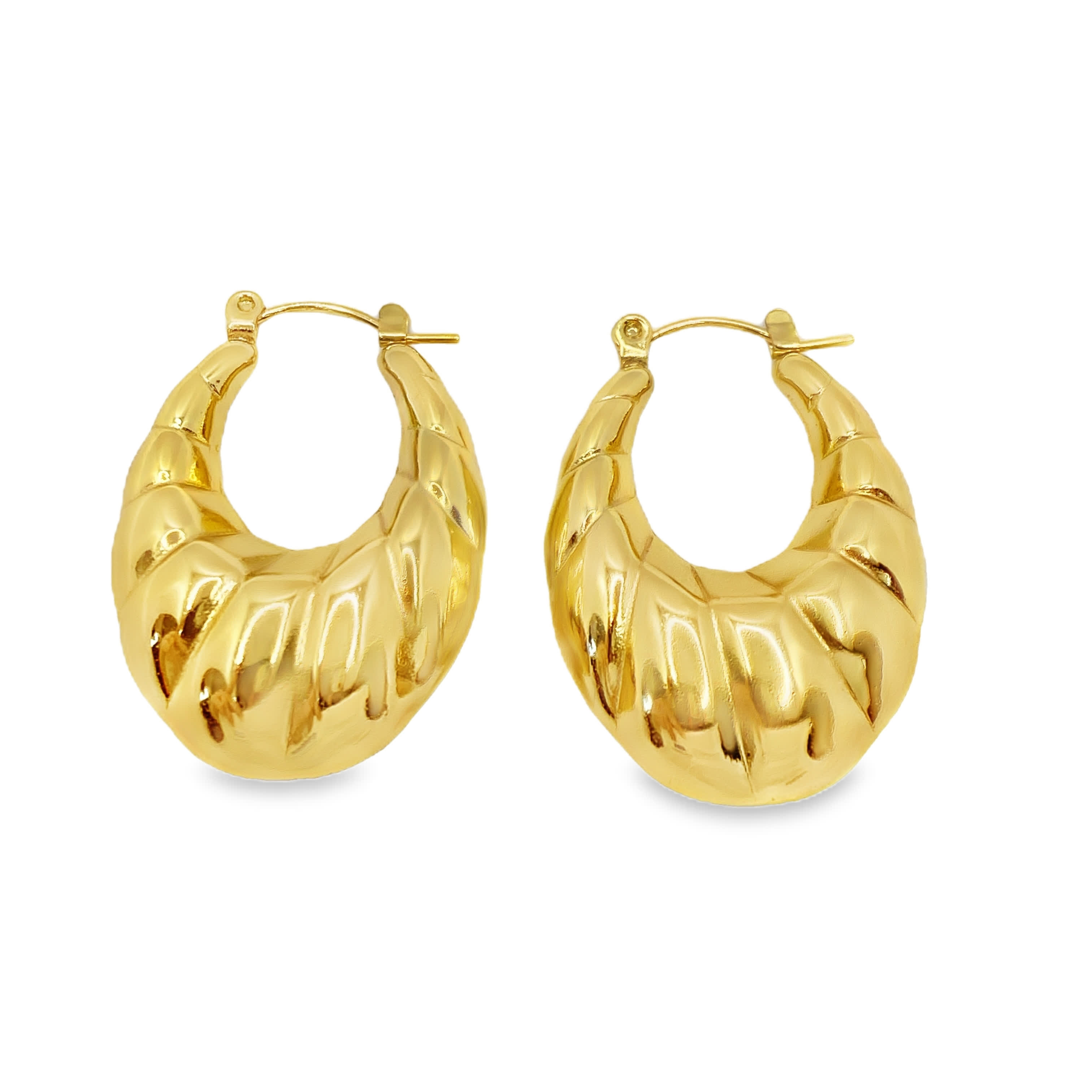 Rzeźbione kolczyki koła ze złoconej stali