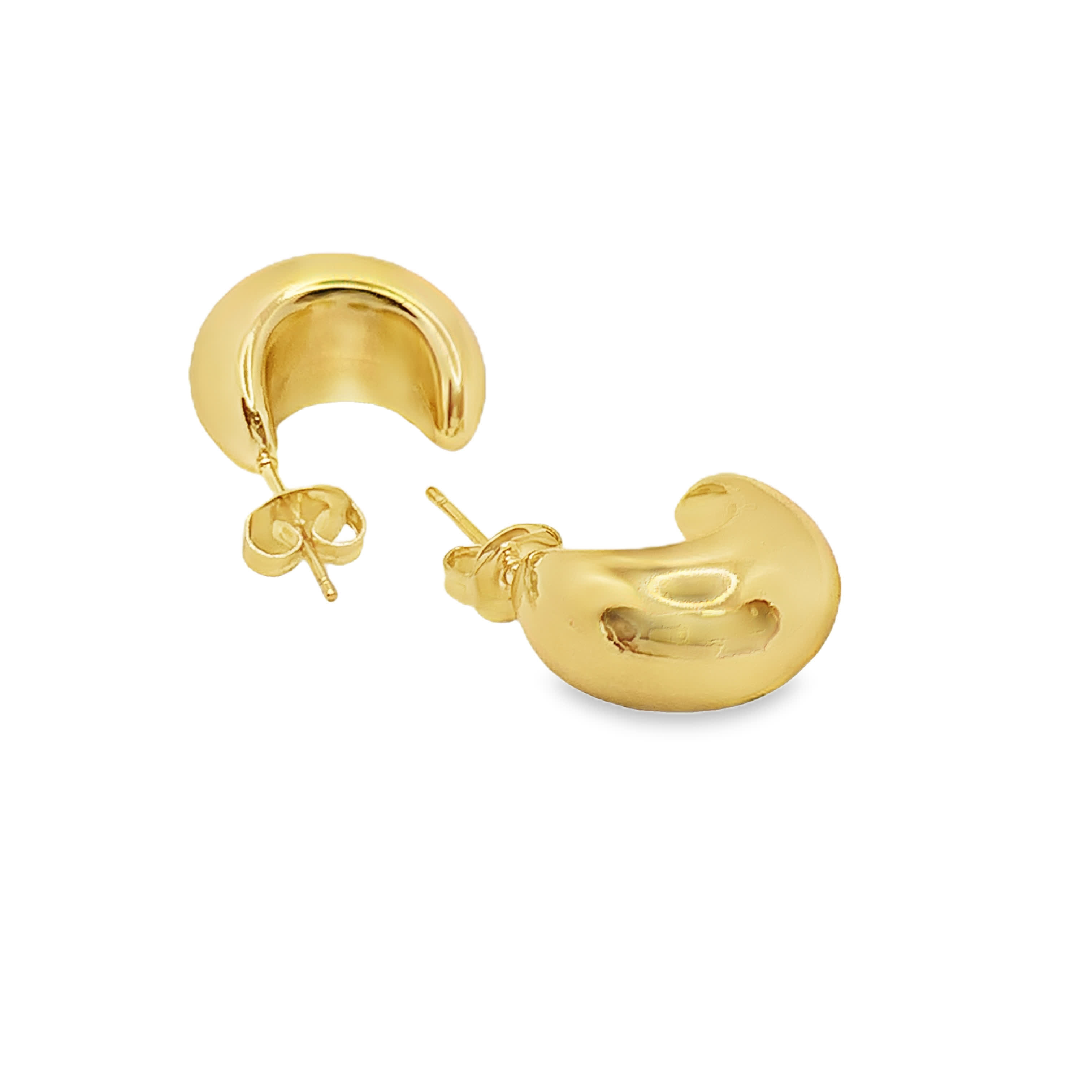 Rzeźbiarskie kolczyki koła ze złoconej stali