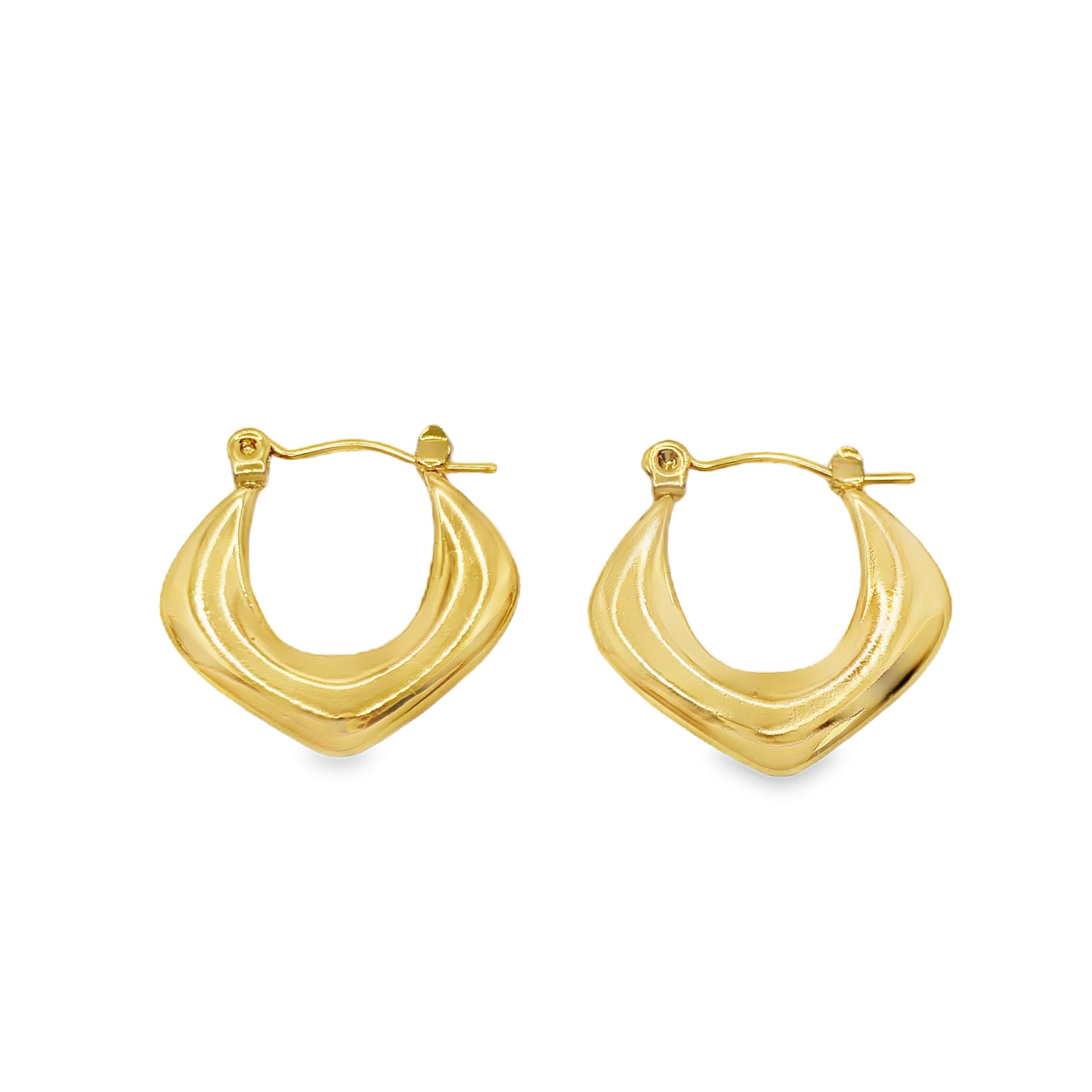 Geometryczne kolczyki koła ze złoconej stali