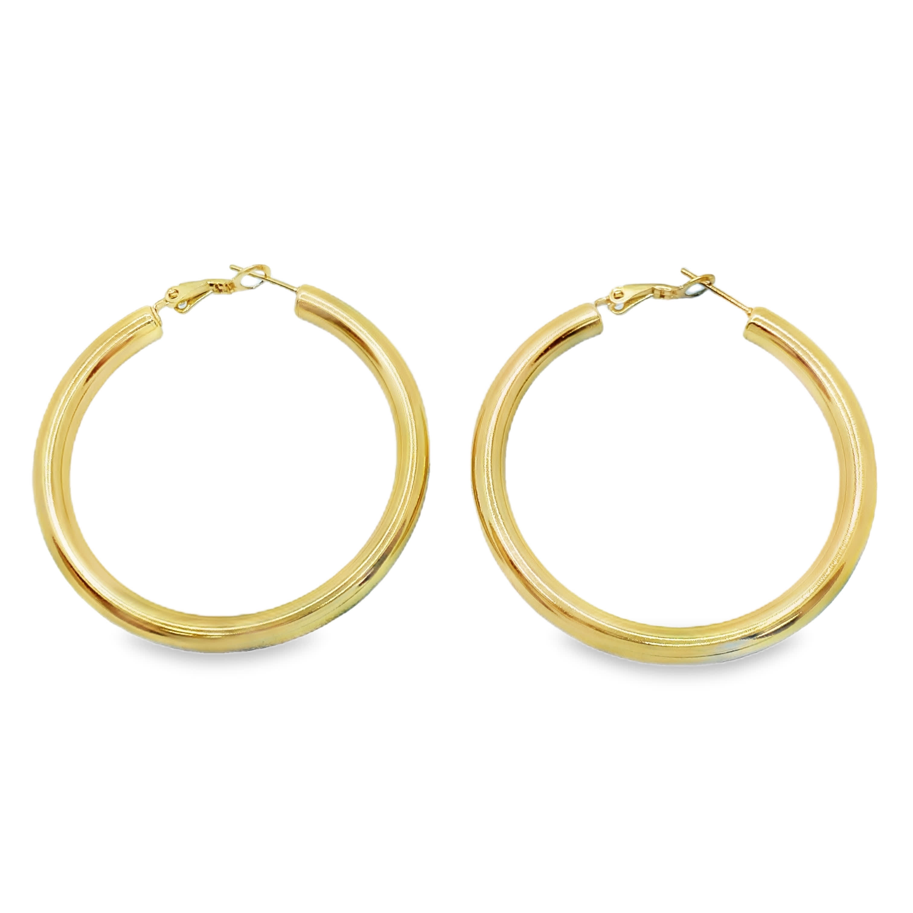 Klasyczne kolczyki koła ze złoconej stali