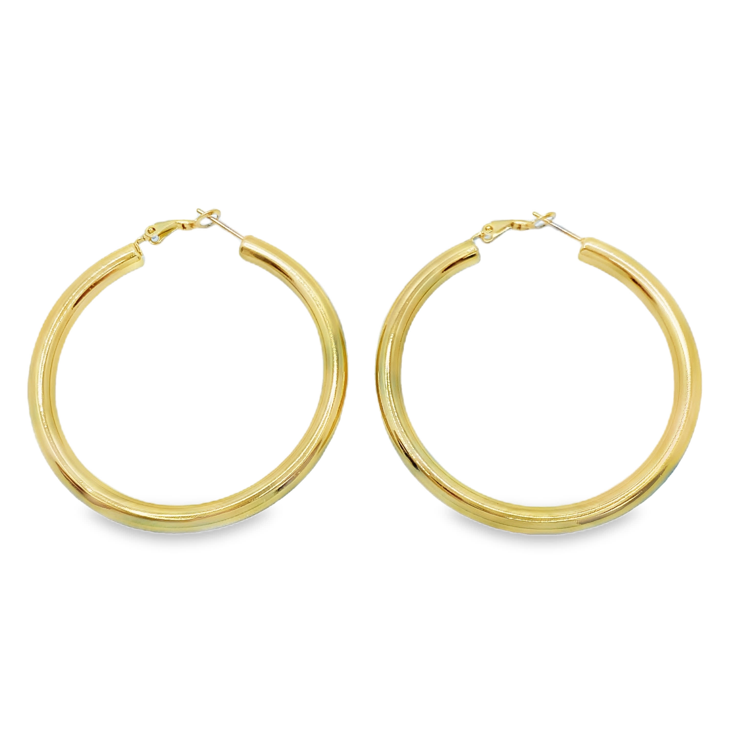 Klasyczne złocone kolczyki koła