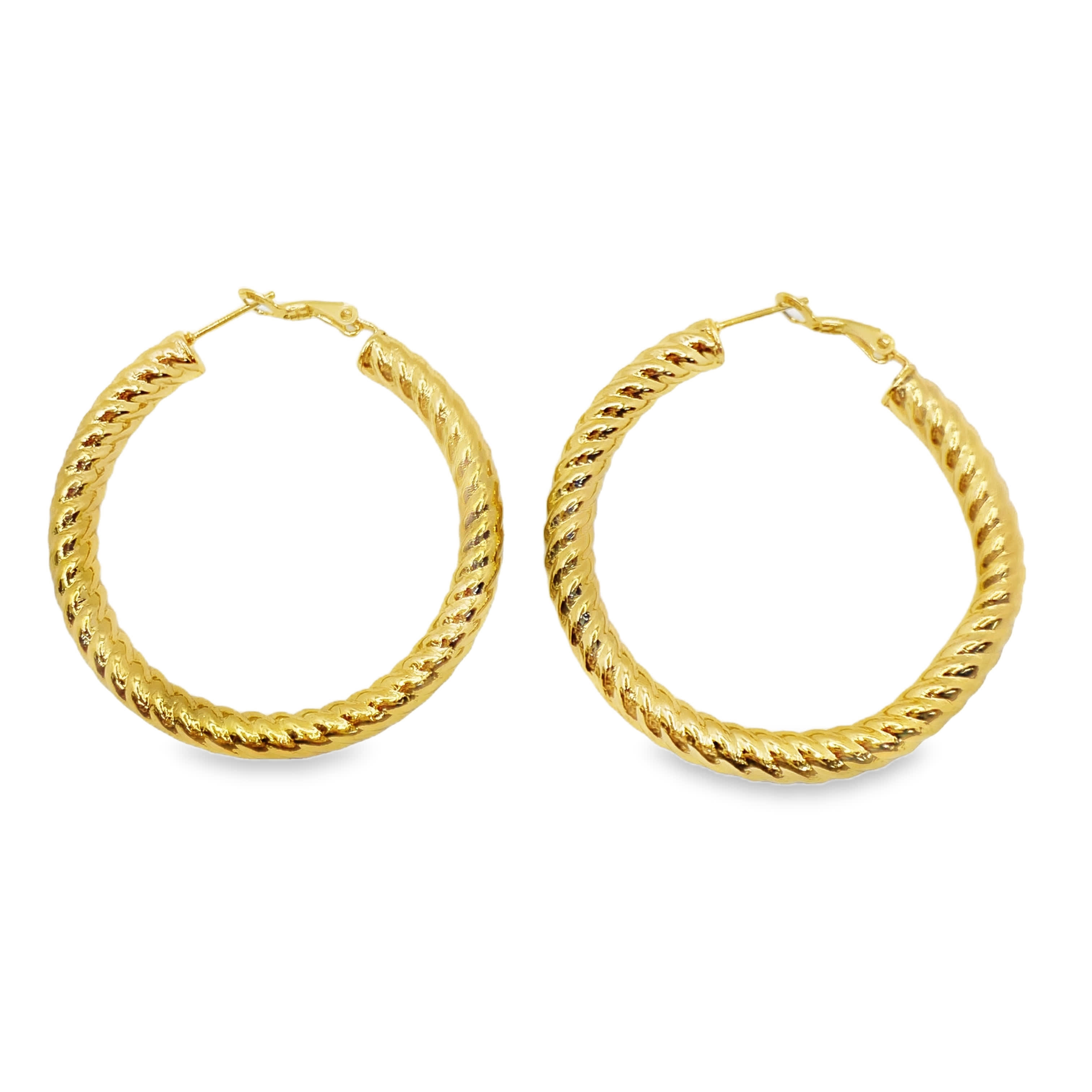 Klasyczne złocone kolczyki koła