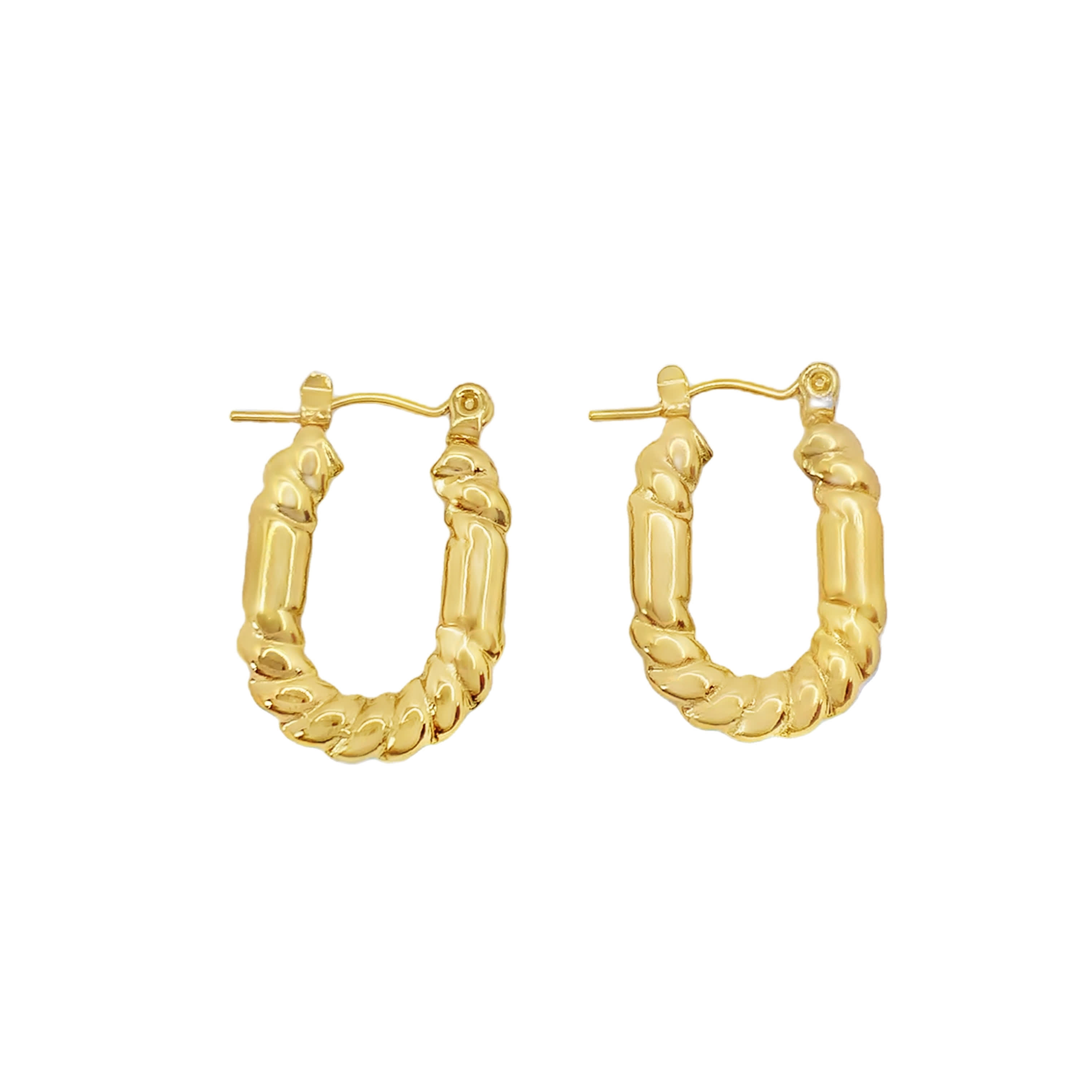 Skręcone złocone kolczyki koła