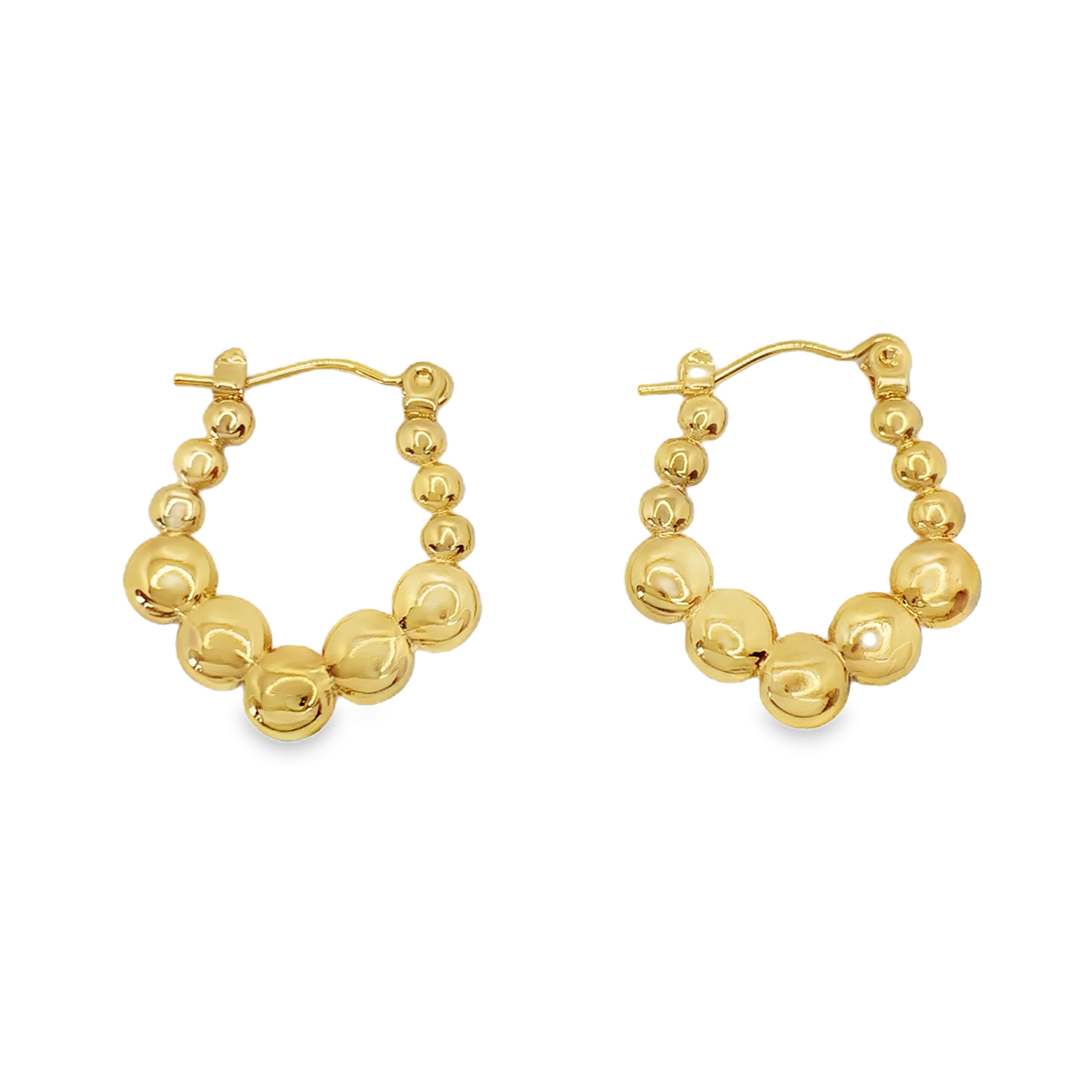 Kolczyki-koła ze złoconej stali z koralikami