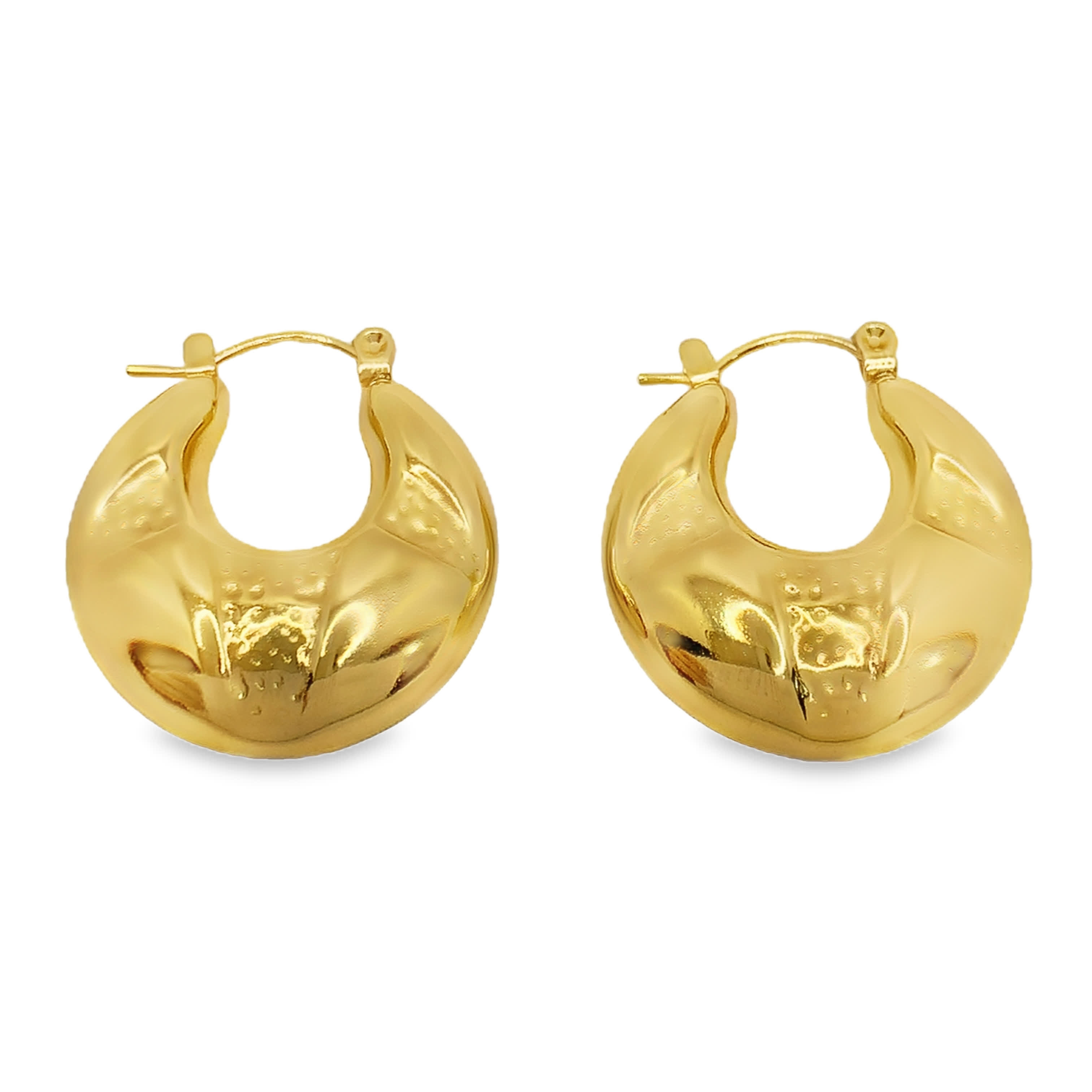 Rzeźbiarskie kolczyki koła ze złoconej stali